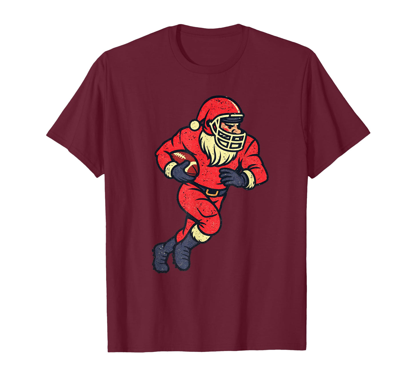 Santa Claus Playing American Football Xmas Holiday Christmas T-Shirt