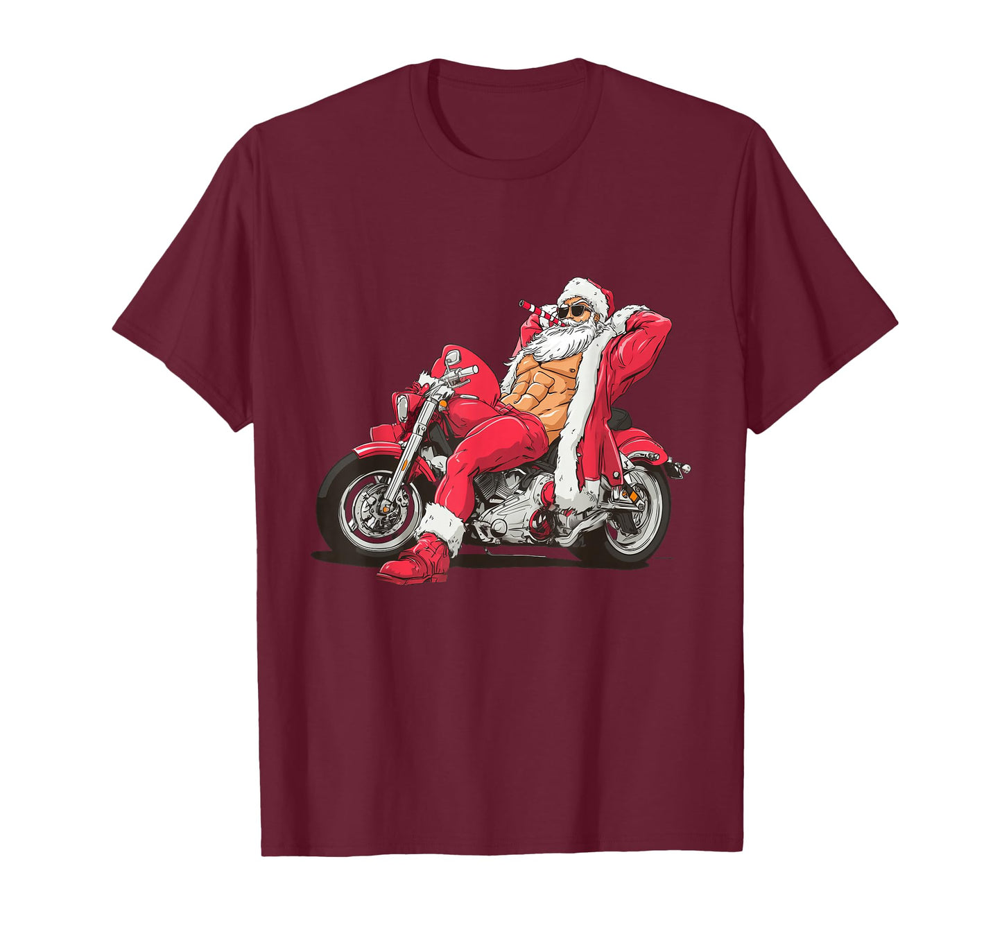 Awesome Motorcycle in Xmas Style for Naughty Santa Lovers T-Shirt