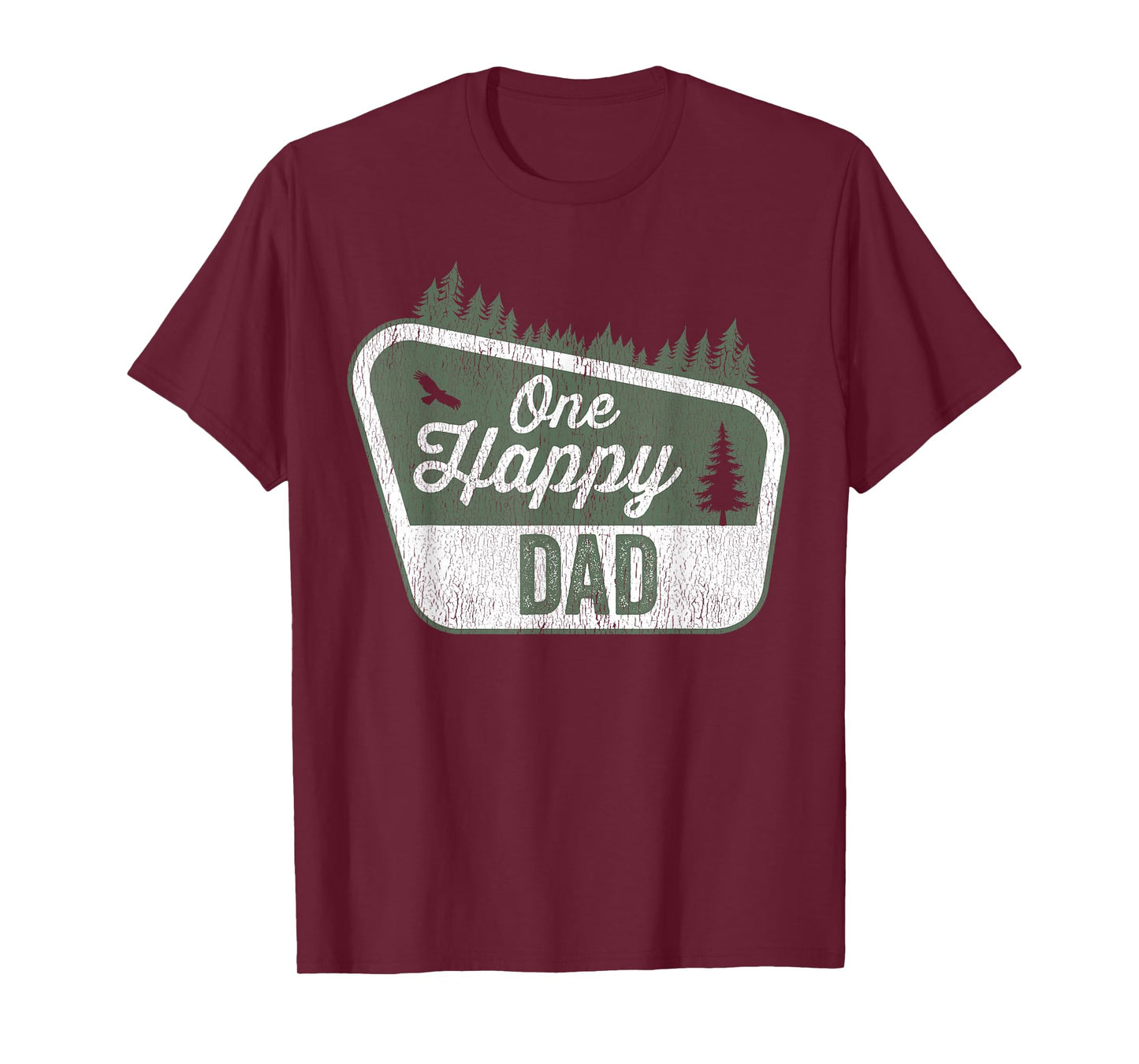 One Happy Dad Matching Family Birthday Party Camping T-Shirt