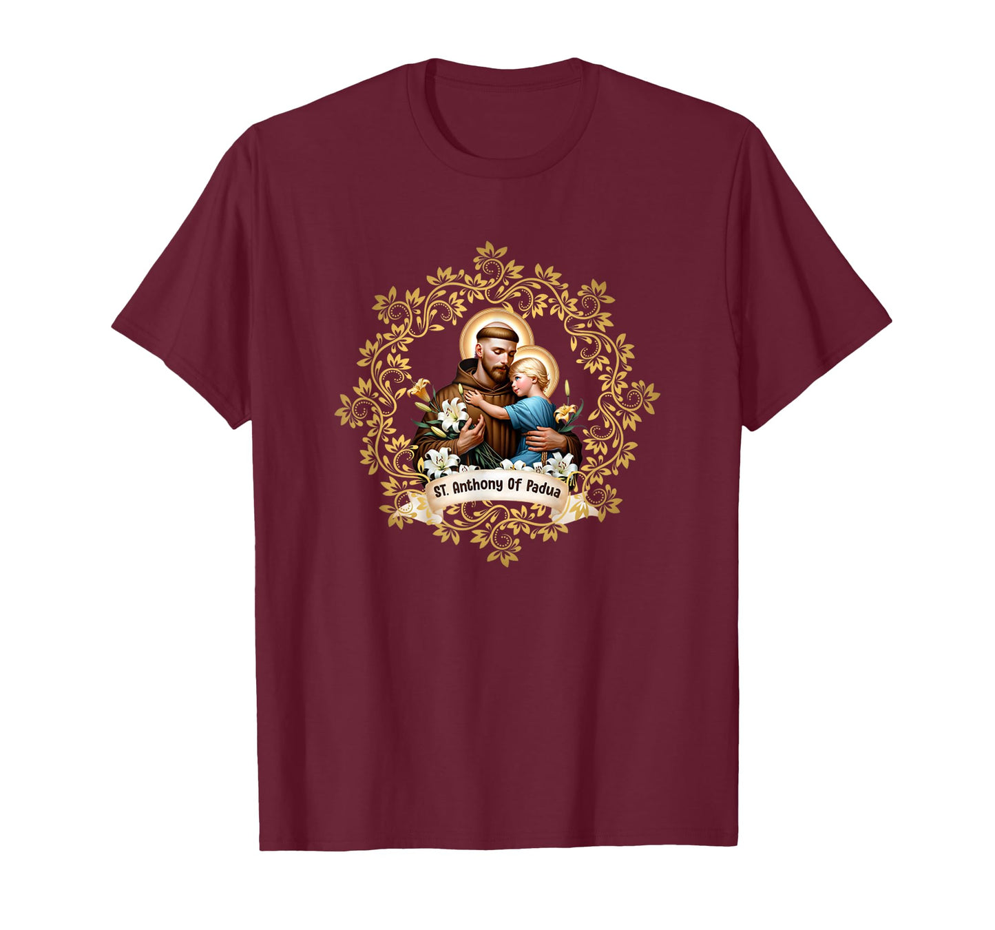 Vintage St Anthony Of Padua Catholic Saint Infant Jesus T-Shirt