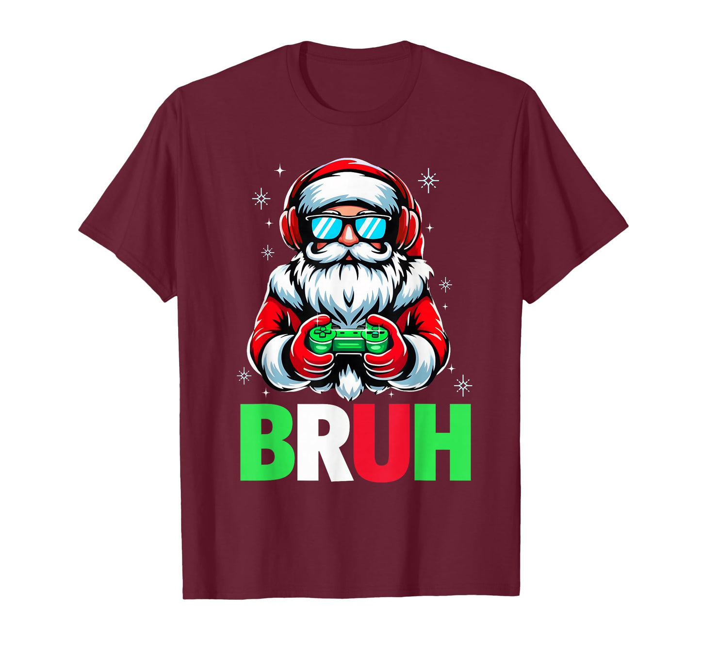 Video Game Santa Xmas Bruh Christmas Gamer Boys Mens Kids T-Shirt