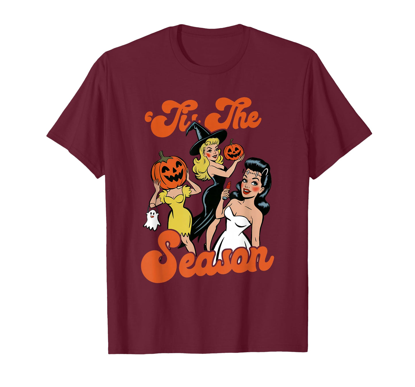 Retro Halloween Pin-Up Witches T-Shirt