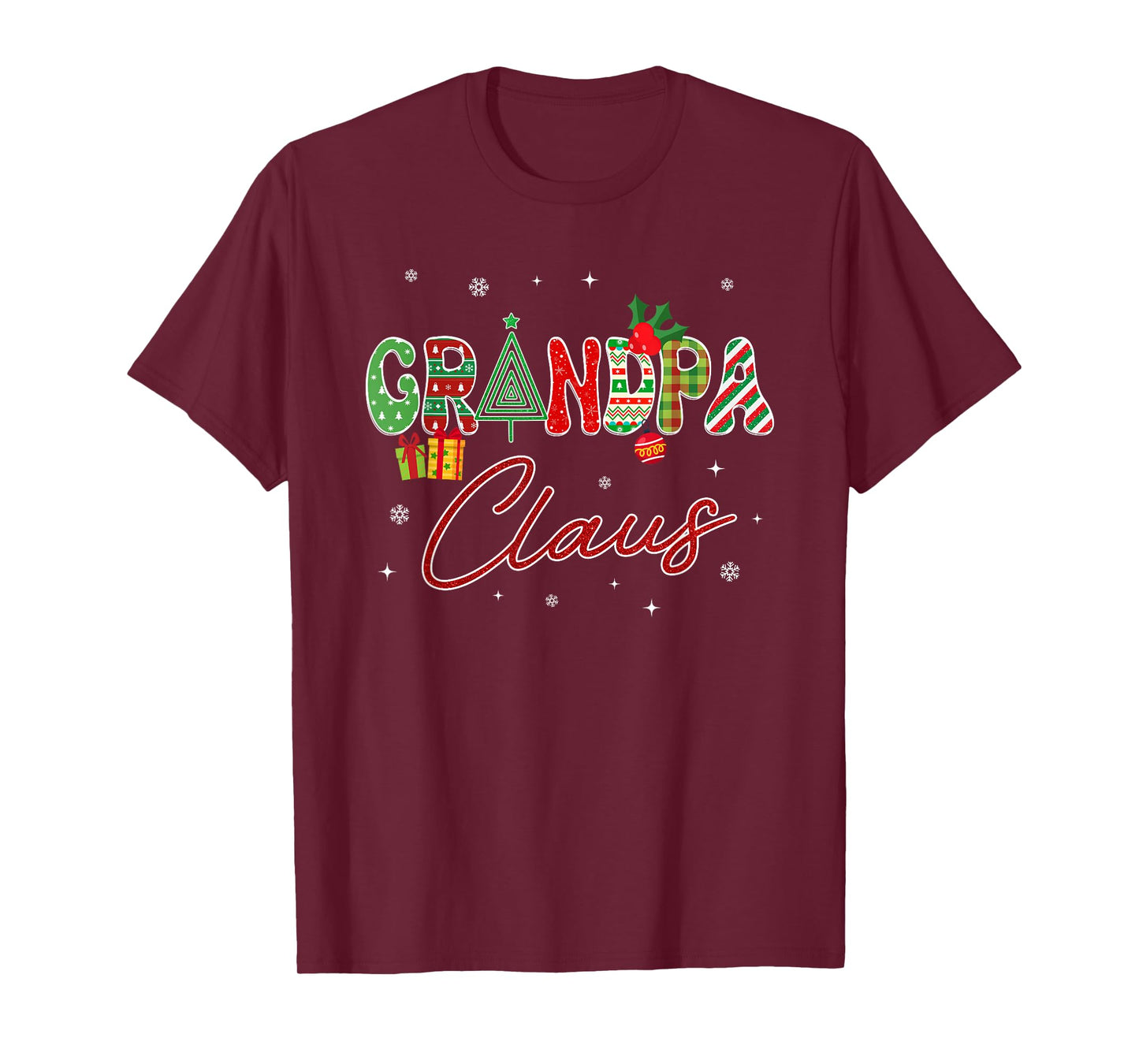 Christmas Grandpa Claus Lights Pajama Family Matching T-Shirt