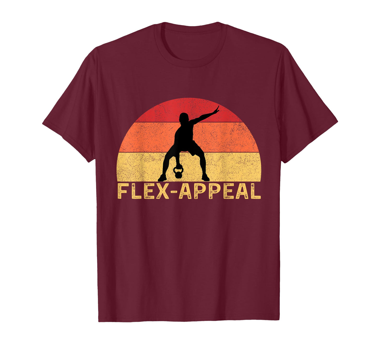 Flex-Appeal Gym Workout Half Retro Sunset Funny T-Shirt
