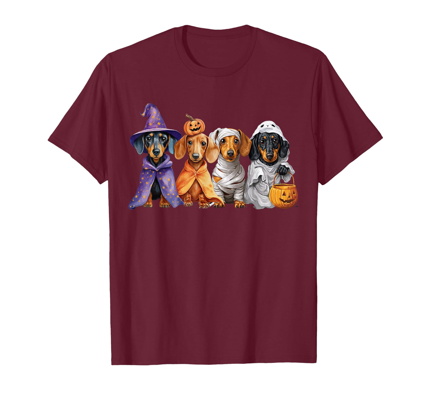 Weiner Dog Witch Happy Halloweenie T-Shirt