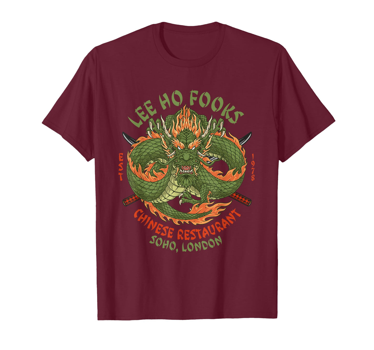 Lee Ho Fooks Chinese Restaurant Holiday Food Dragon Funny T-Shirt