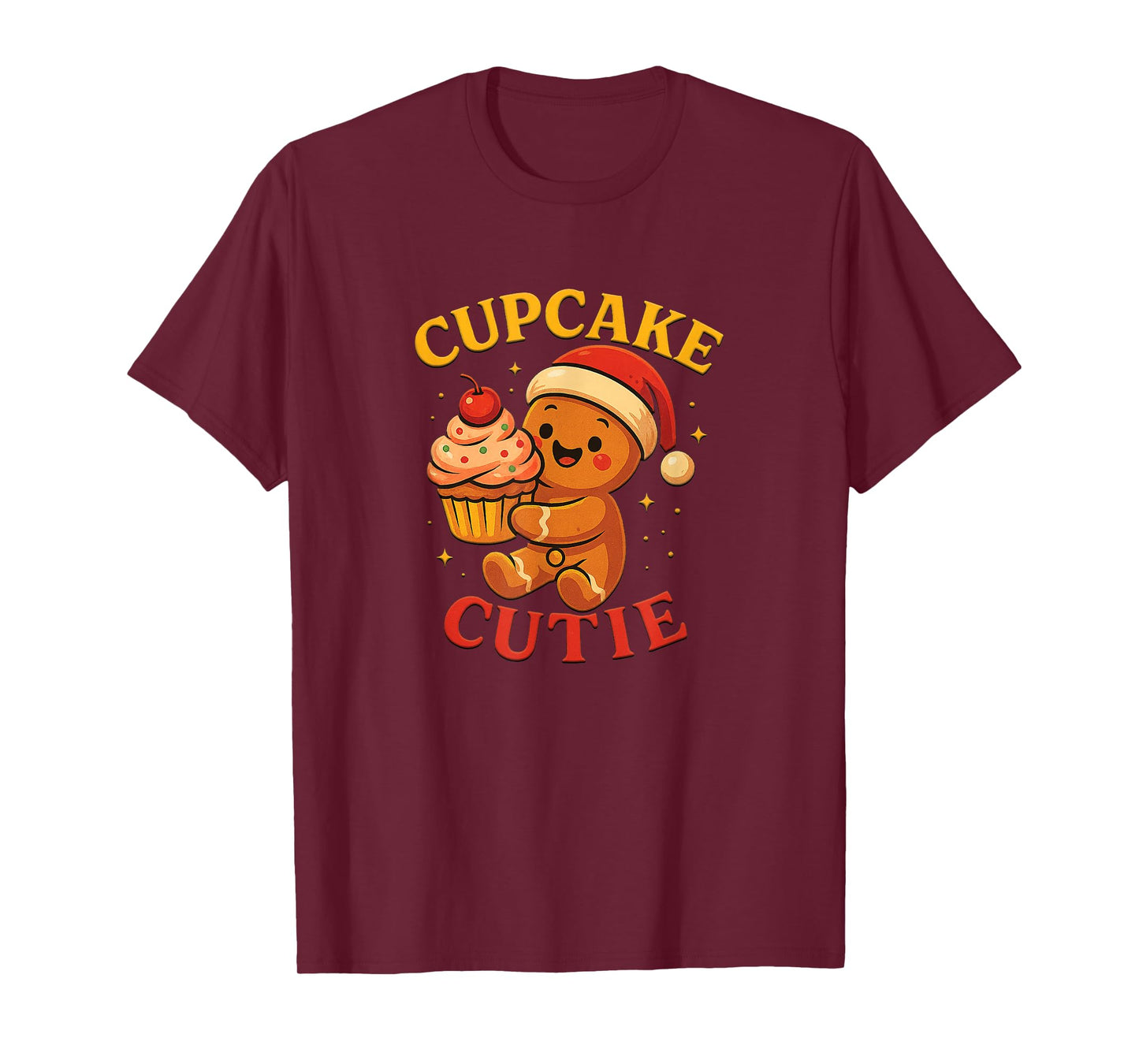 Cupcake Cutie Christmas Gingerbread Man Holiday Cookie T-Shirt