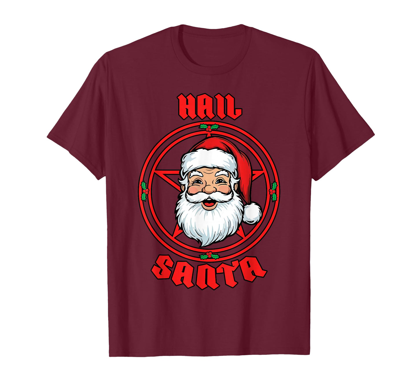 Hail Santa Pagan Happy Solstice Gothic Funny Christmas Santa T-Shirt