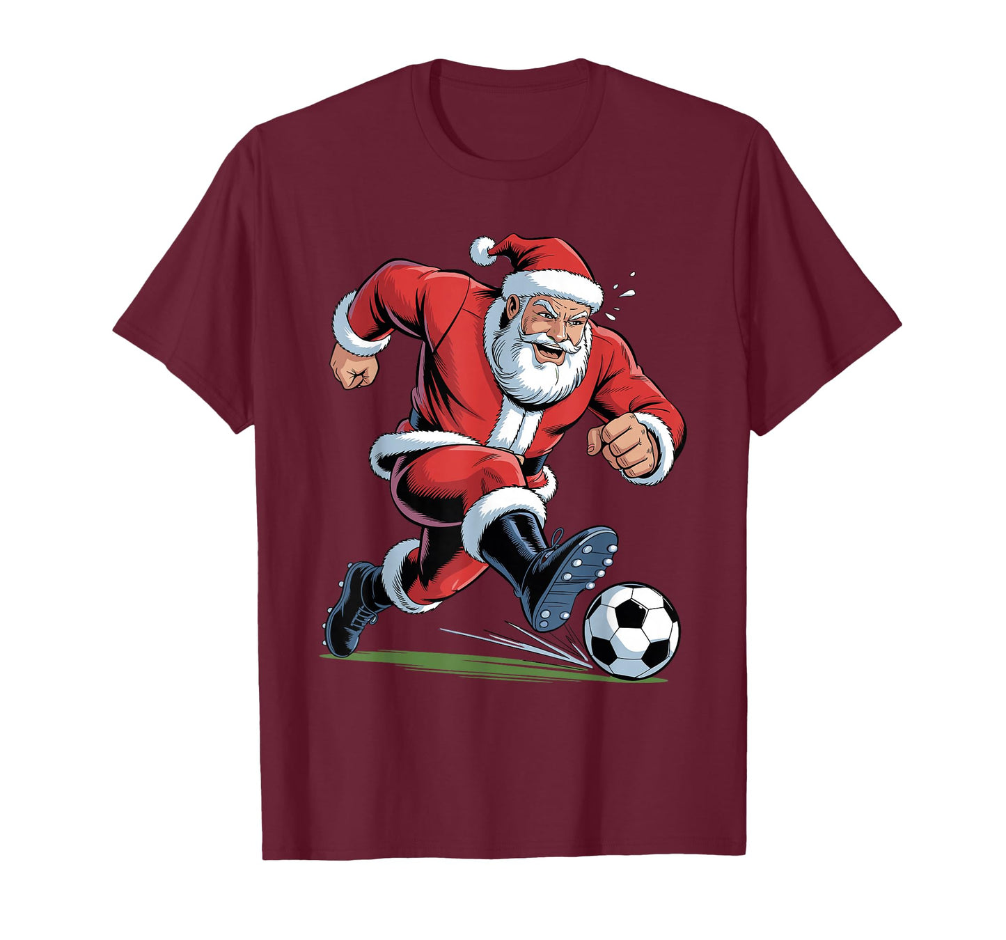 Funny Santa Playing Soccer Holiday Christmas Xmas Pajama T-Shirt