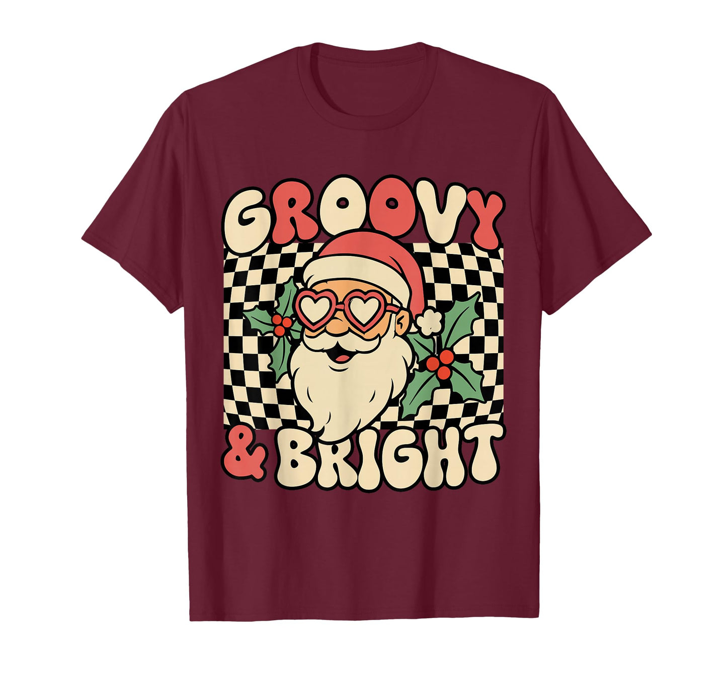 Groovy and Bright Santa Christmas Funny Ugly Christmas T-Shirt