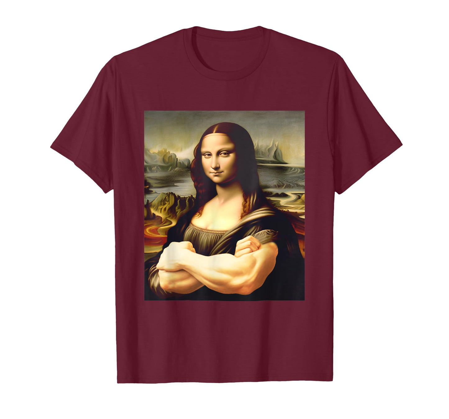 Mona Lisa Bodybuilding Funny Mona Lisa Muscle Gym Workout T-Shirt