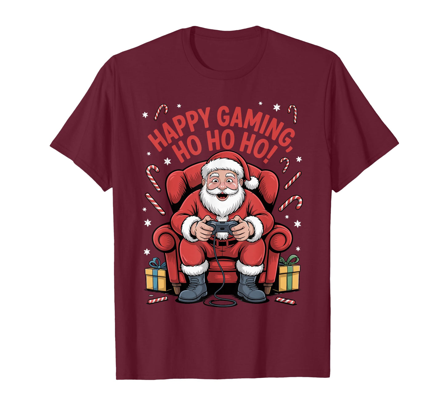 Santa Gaming Funny Christmas Video Gamer Xmas Holiday T-Shirt