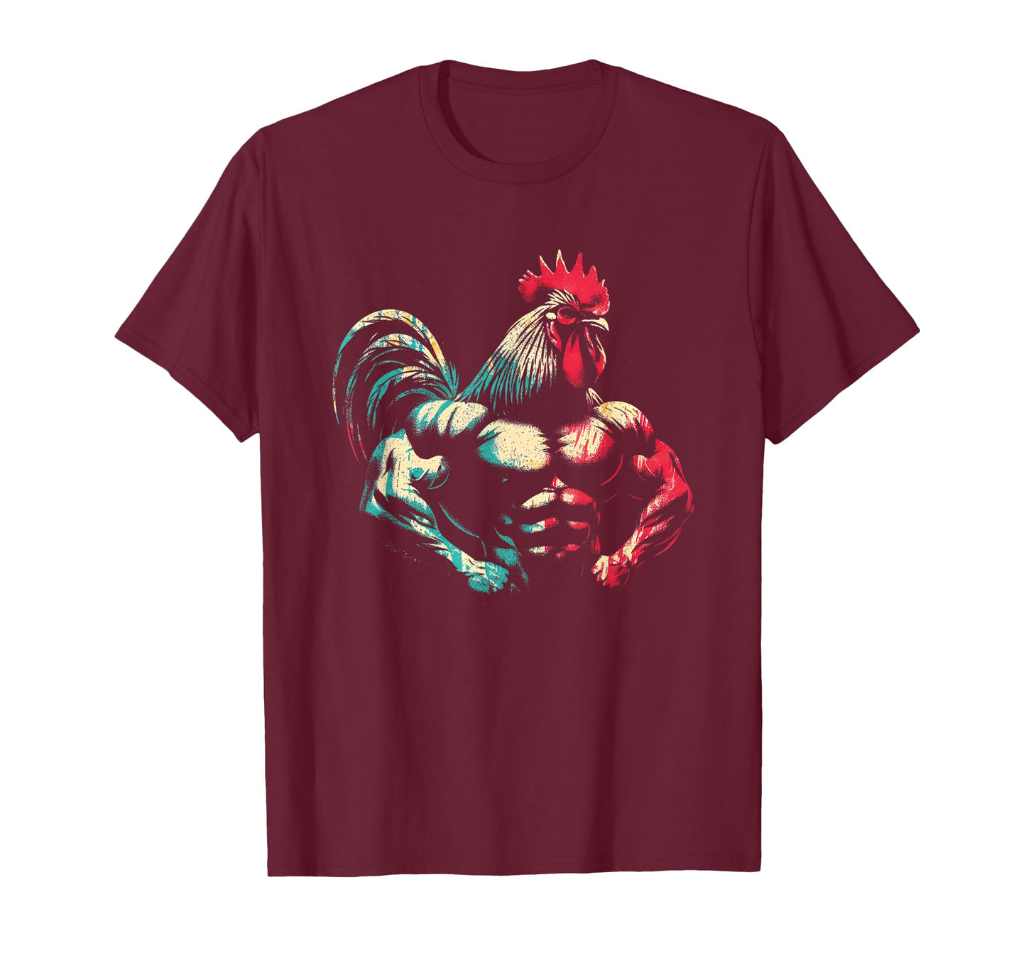 Bodybuilder Rooster - Funny Weightlifting Rooster Workout T-Shirt