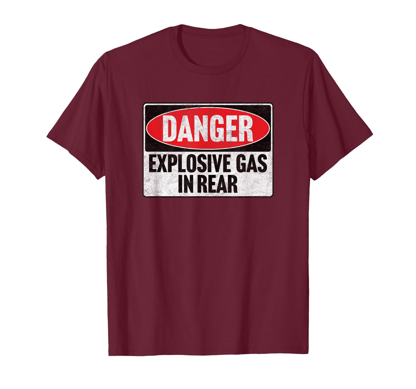 DANGER EXPLOSIVE GAS IN REAR vintage retro 80's fart farting T-Shirt