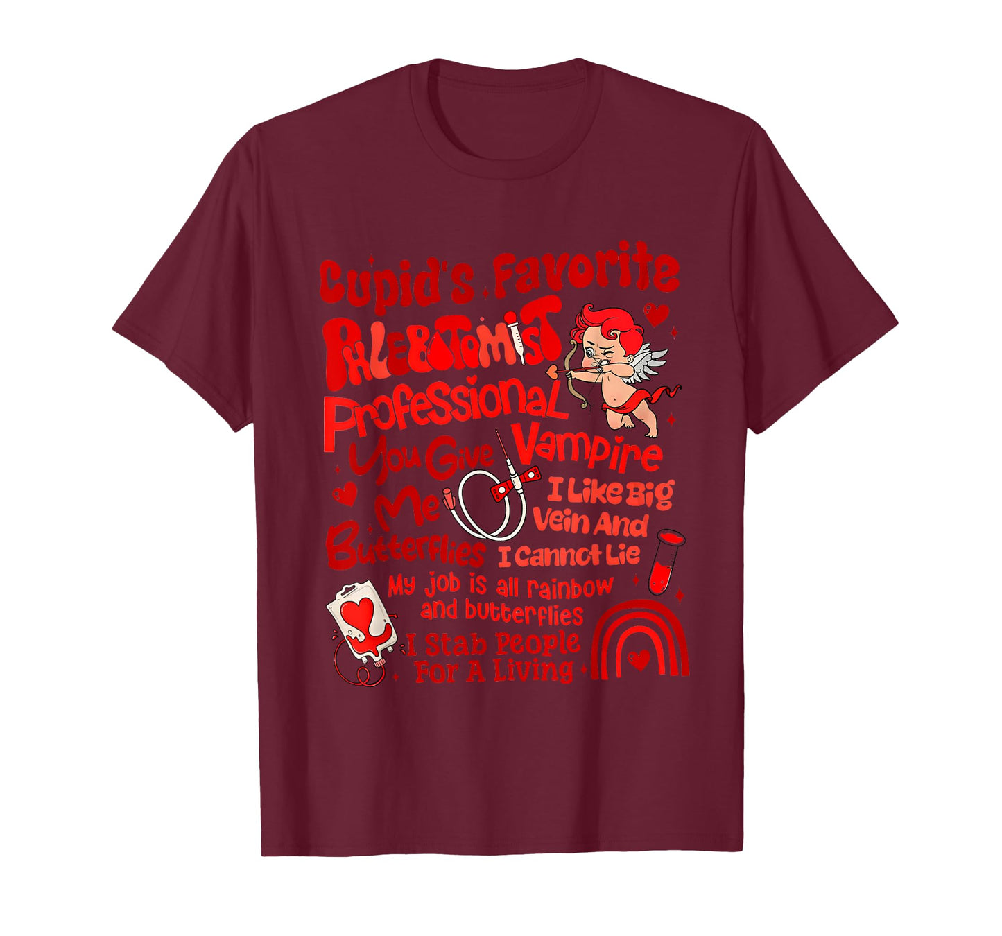 Cupid's Favorite Phlebotomist Valentine Phlebotomy Tech T-Shirt