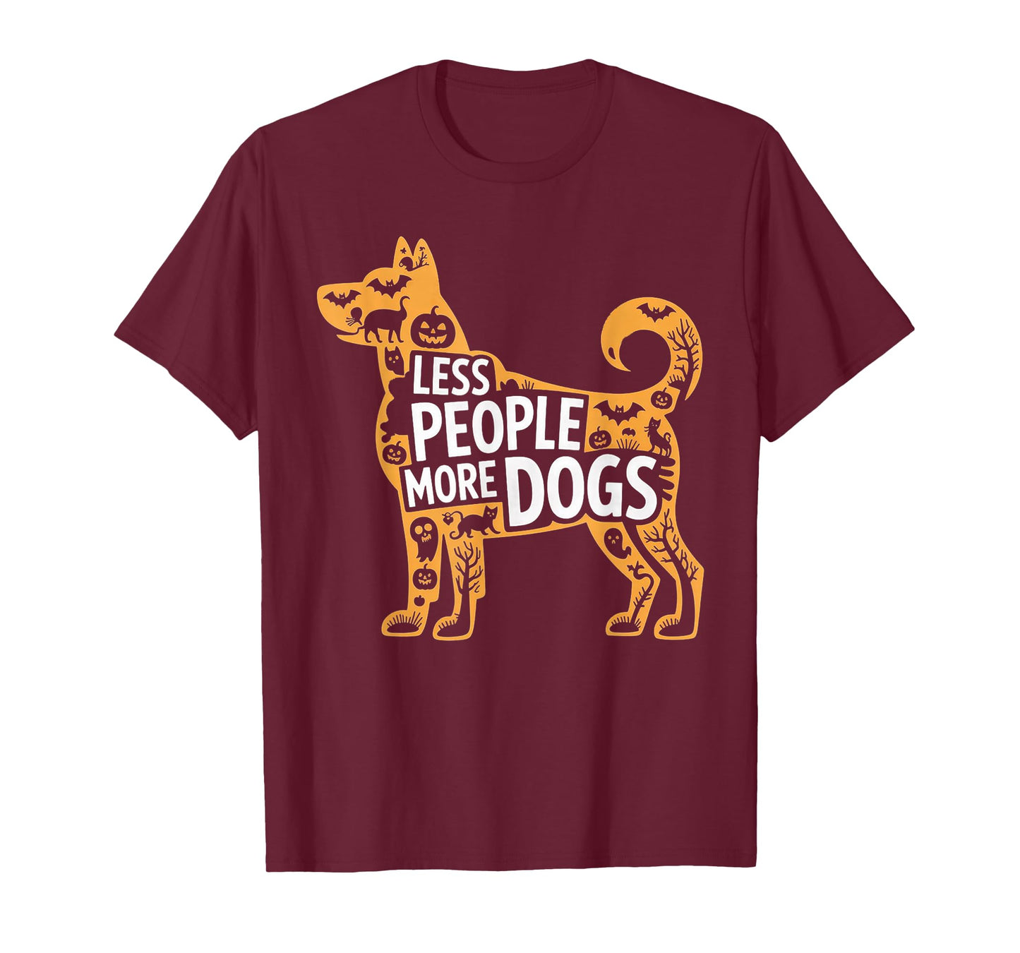 Less People More Dogs Funny Halloween T-Shirt