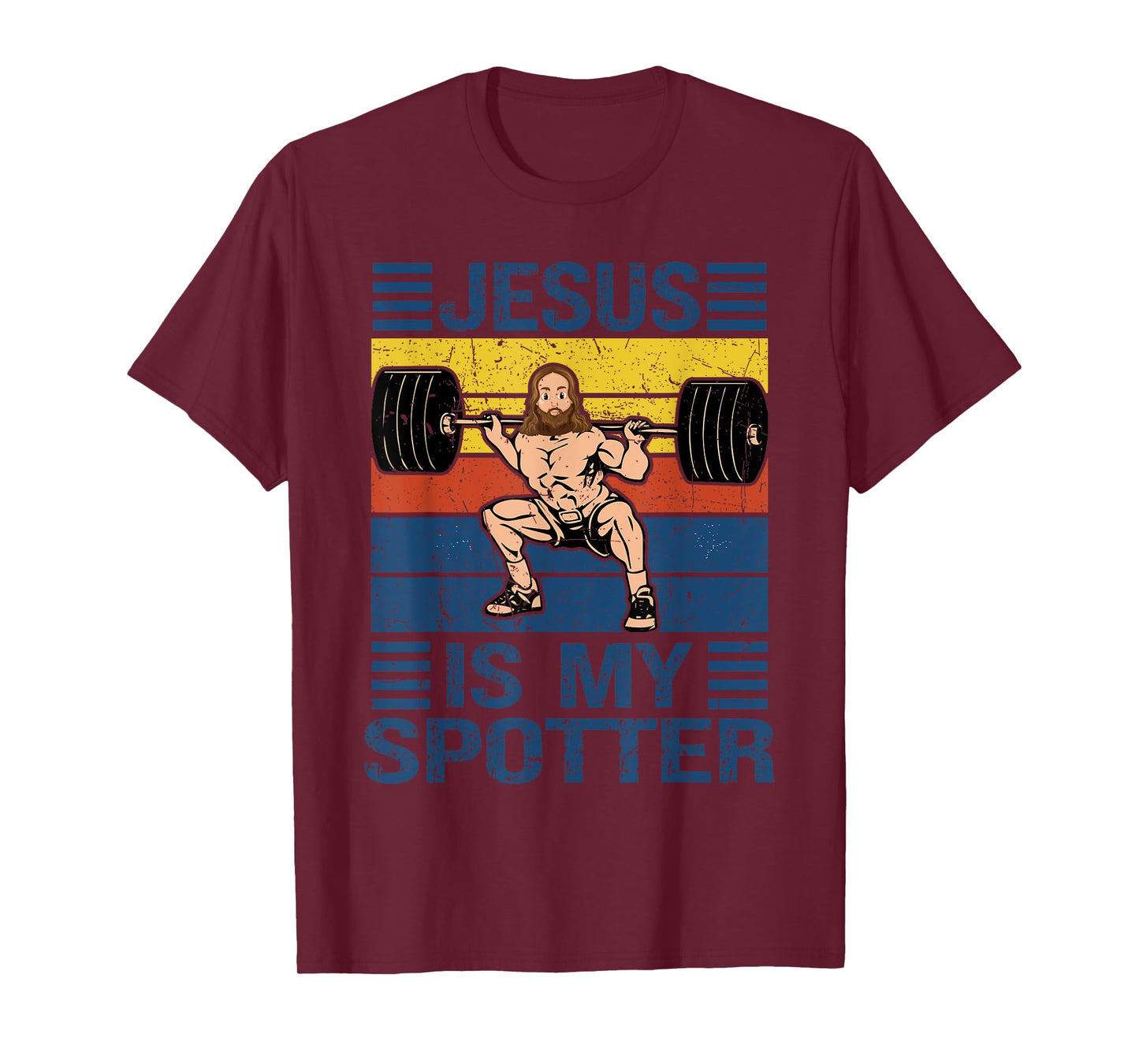 Jesus Is My Spotter Christian Gym Workout Weightlifting T-Shirt