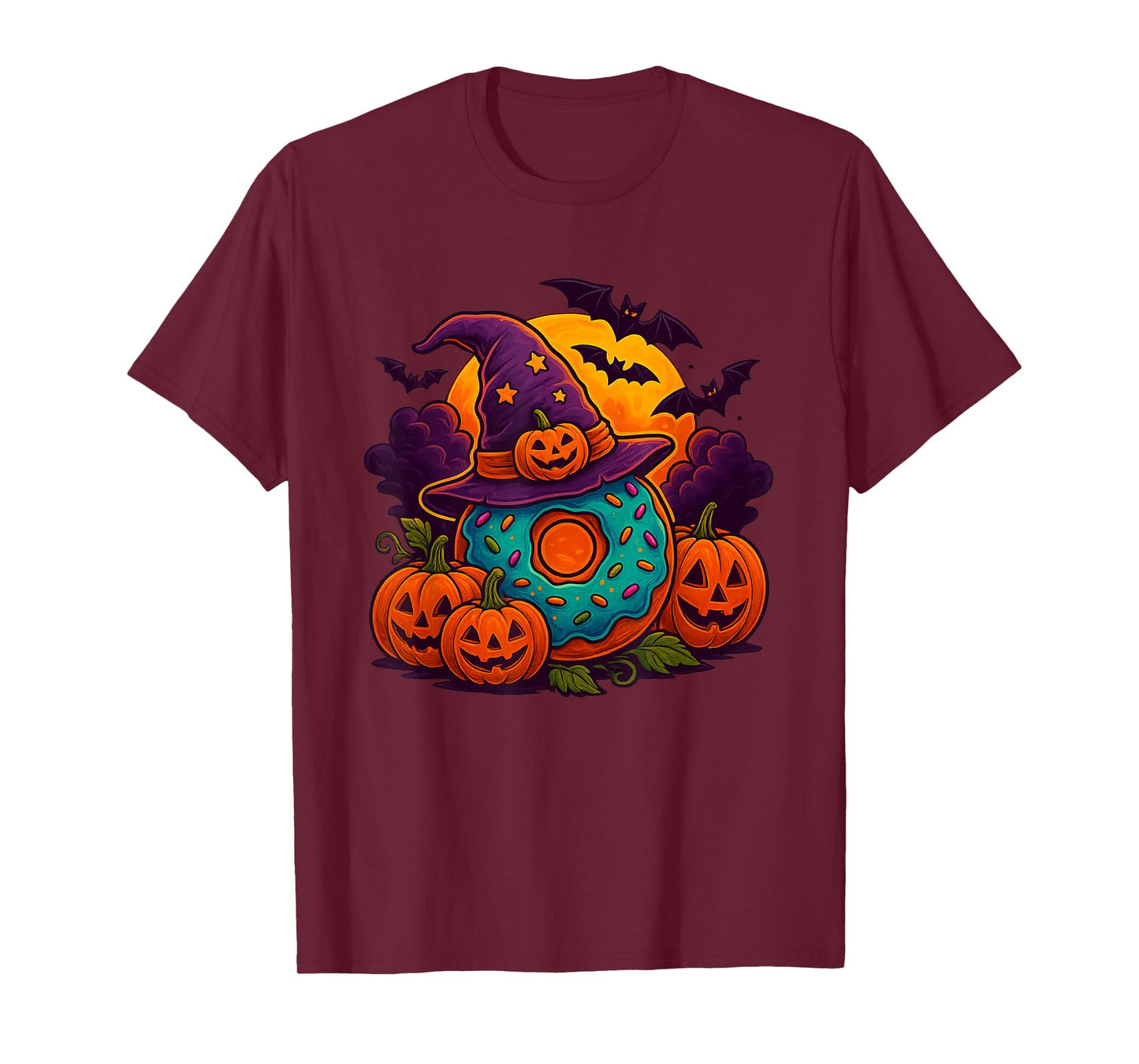 Donut Witch Halloween - Spooky Pumpkin T-Shirt