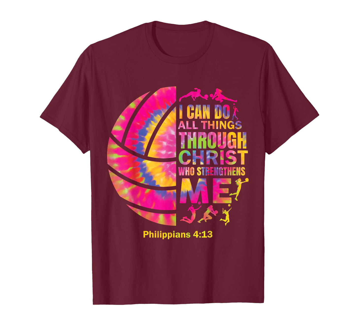Volleyball t Shirt Teen Girls Women Christian Christ Tie Dye T-Shirt