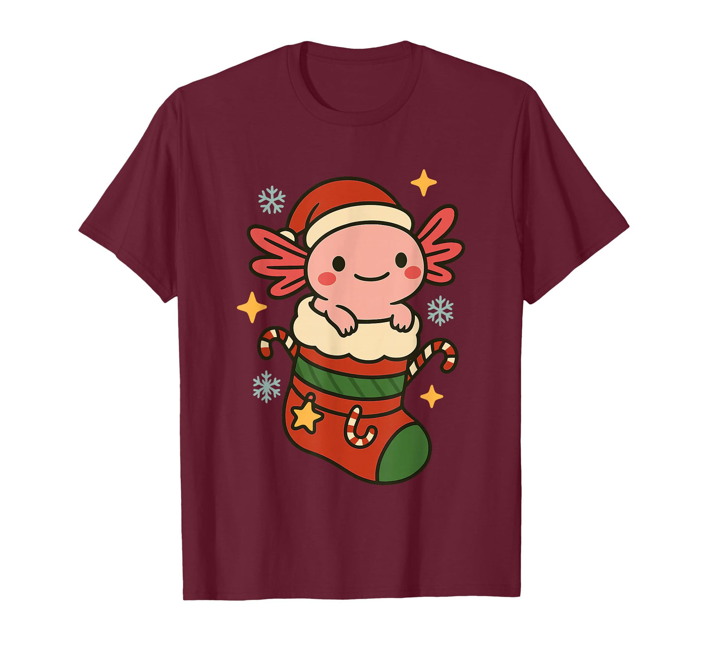 Ugly Christmas Axolotl Cute Holiday Stocking T-Shirt