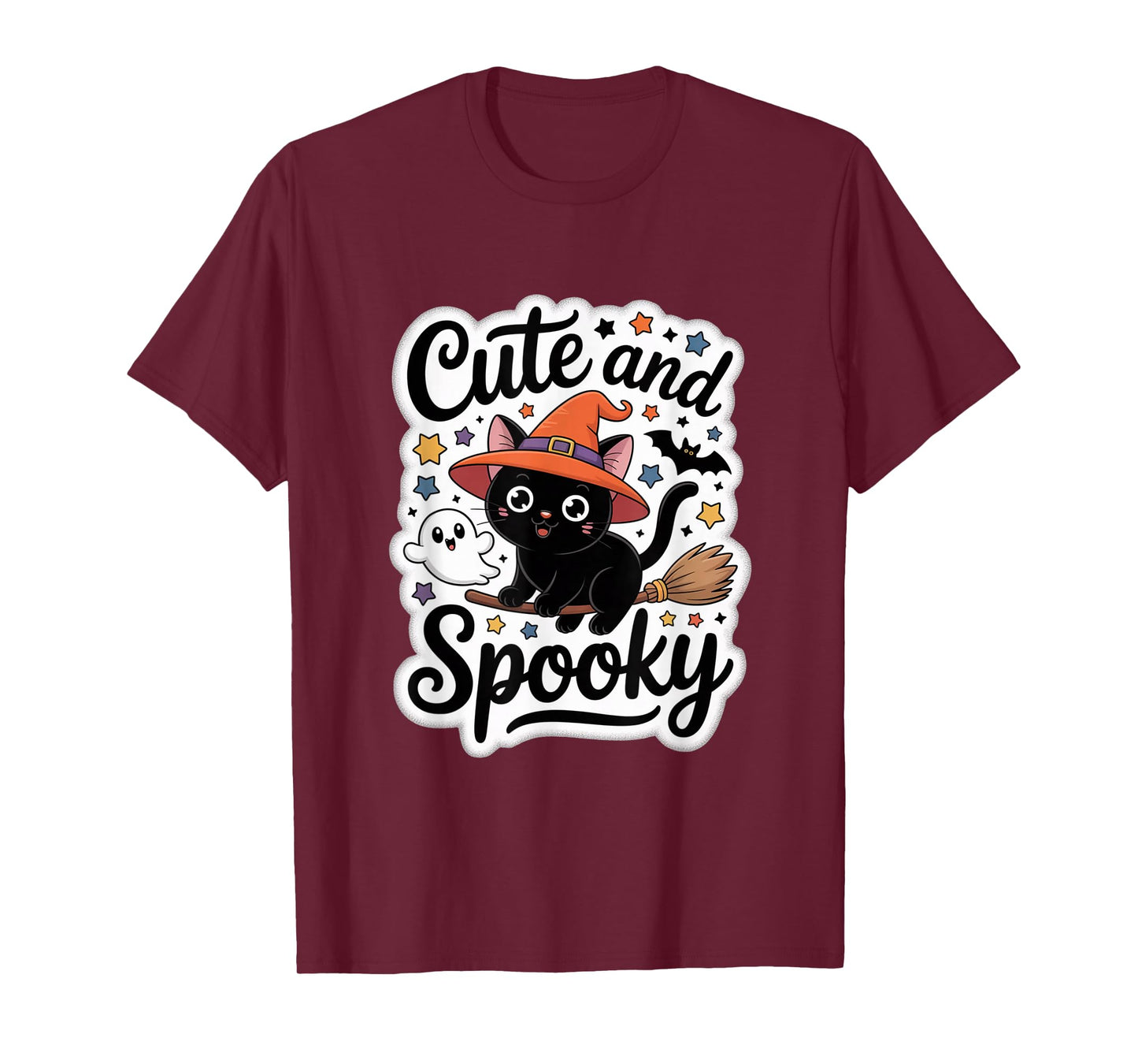 Cute Witch Cat Halloween Design for Spooky Lovers T-Shirt