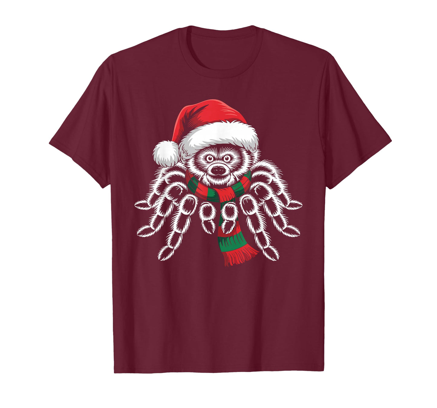 Tarantula Xmas Santa Hat Scarf Christmas Costume T-Shirt