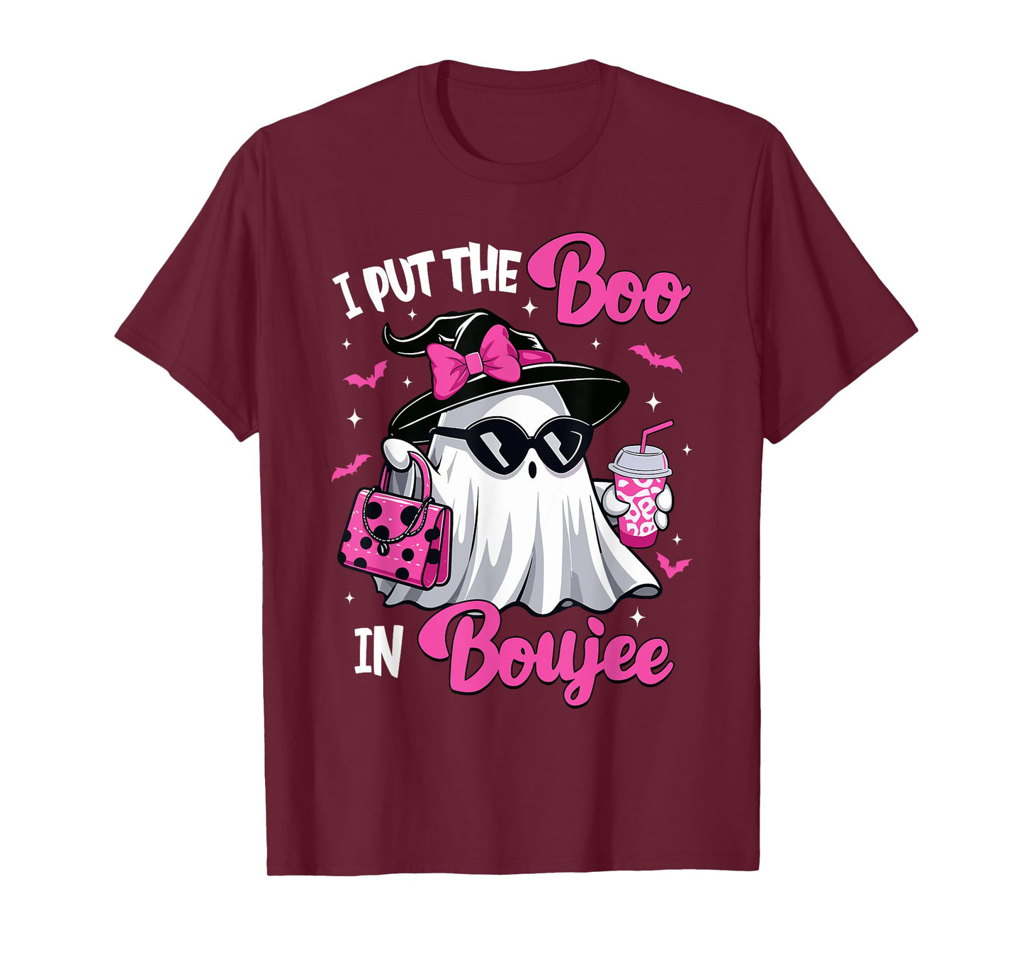 Boujee Boo Jee Spooky Ghost Pink Halloween Pumpkin Costumes T-Shirt