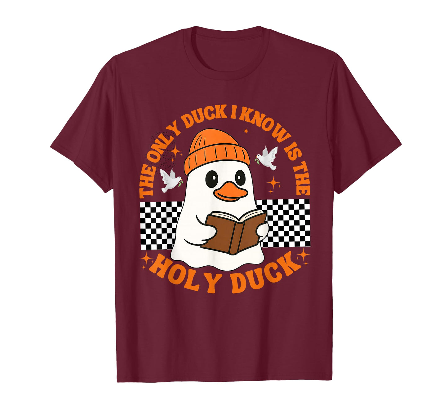 Retro The Only Duck I Know is The Holy Duck Halloween Boo T-Shirt