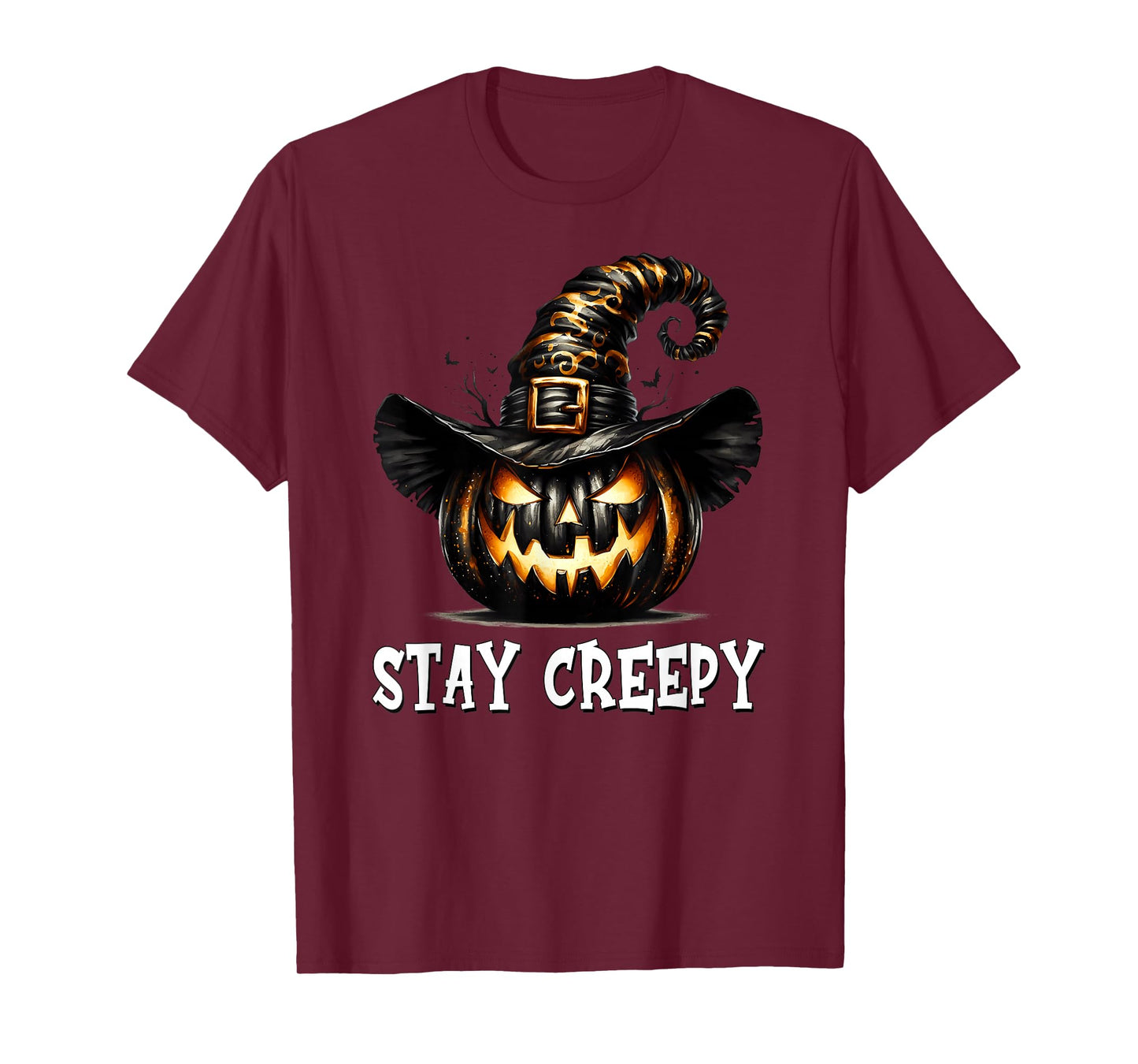 Stay Creepy Halloween Witch Pumpkin for Women Spooky Season T-Shirt