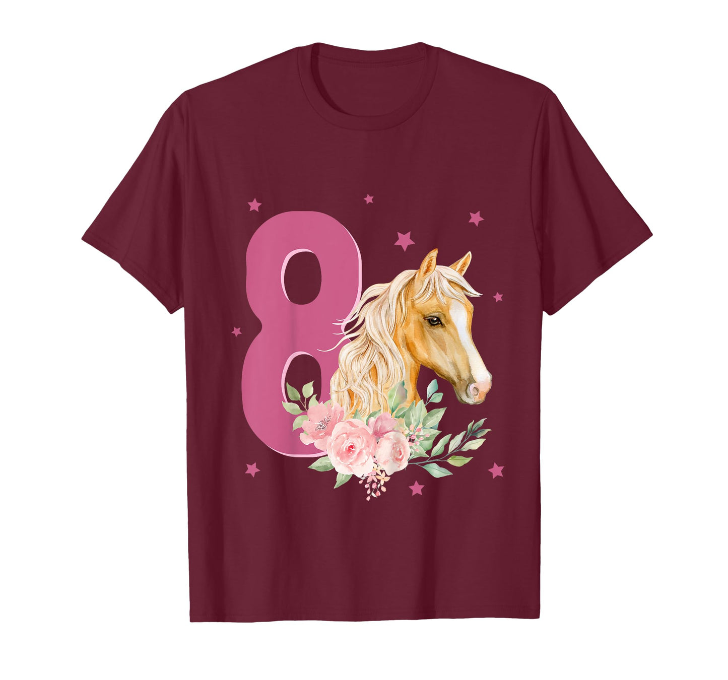 Kids 8th Birthday Horse 8 Years Old Eight Finally 8 Birthday Girl T-Shirt