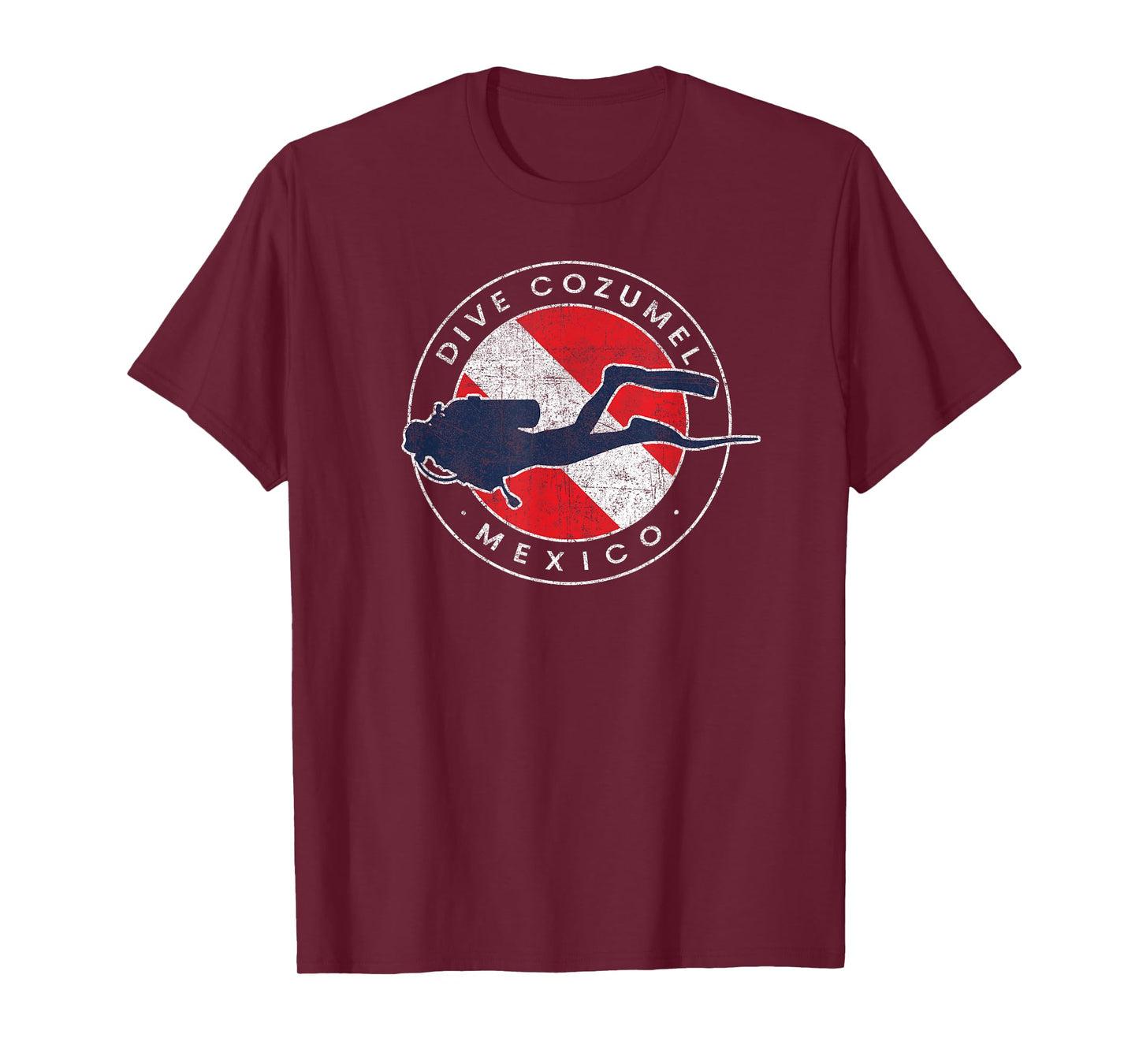 Retro Cozumel Mexico Scuba Dive Vintage Dive Flag Diving T-Shirt