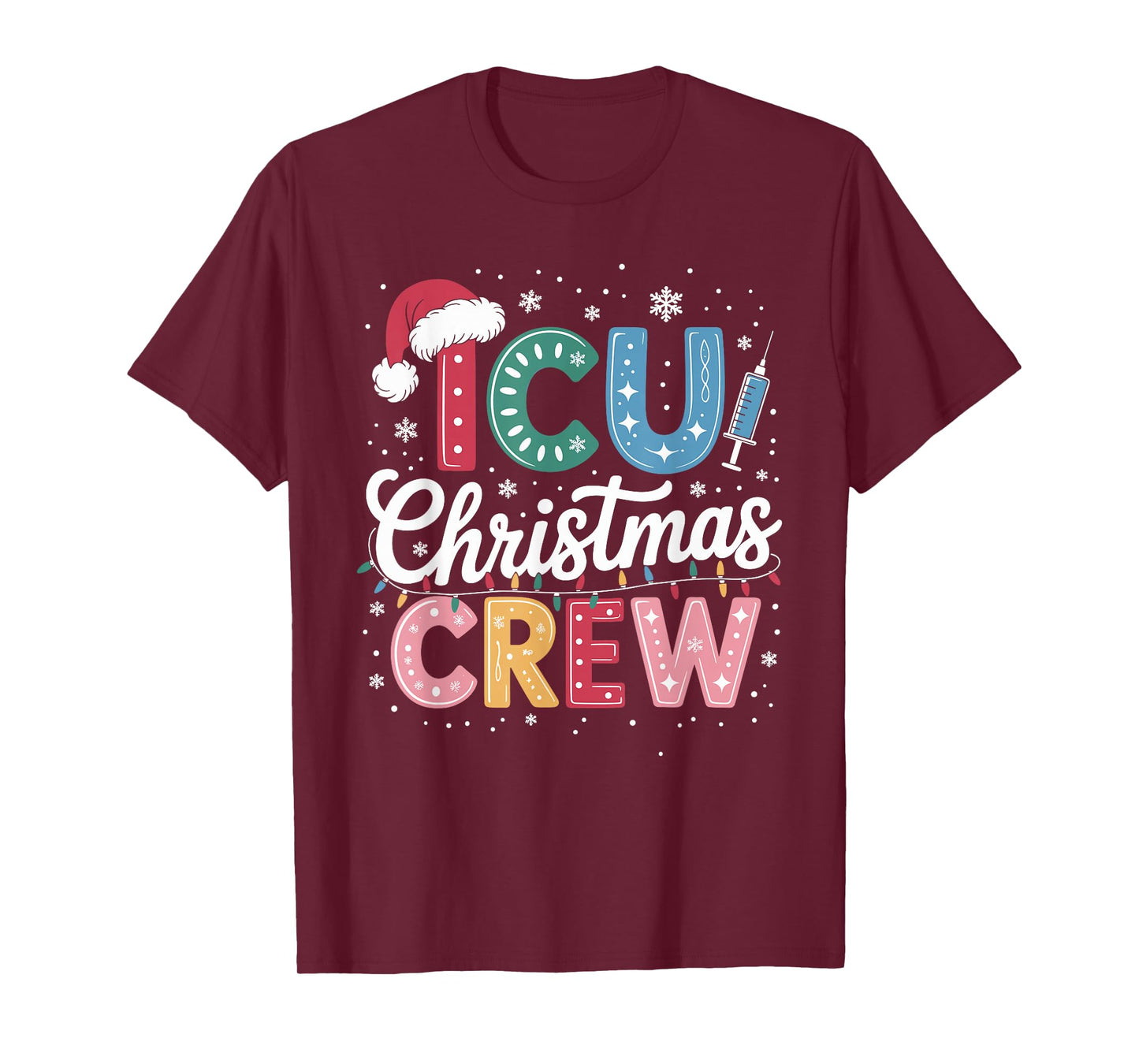 ICU Christmas Crew ICU Nurse Critical Care Xmas Nursing T-Shirt