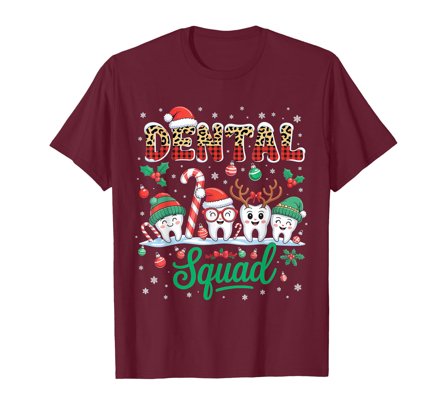 Dental Squad Christmas Santa Reindeer Elf Dentist Tools T-Shirt