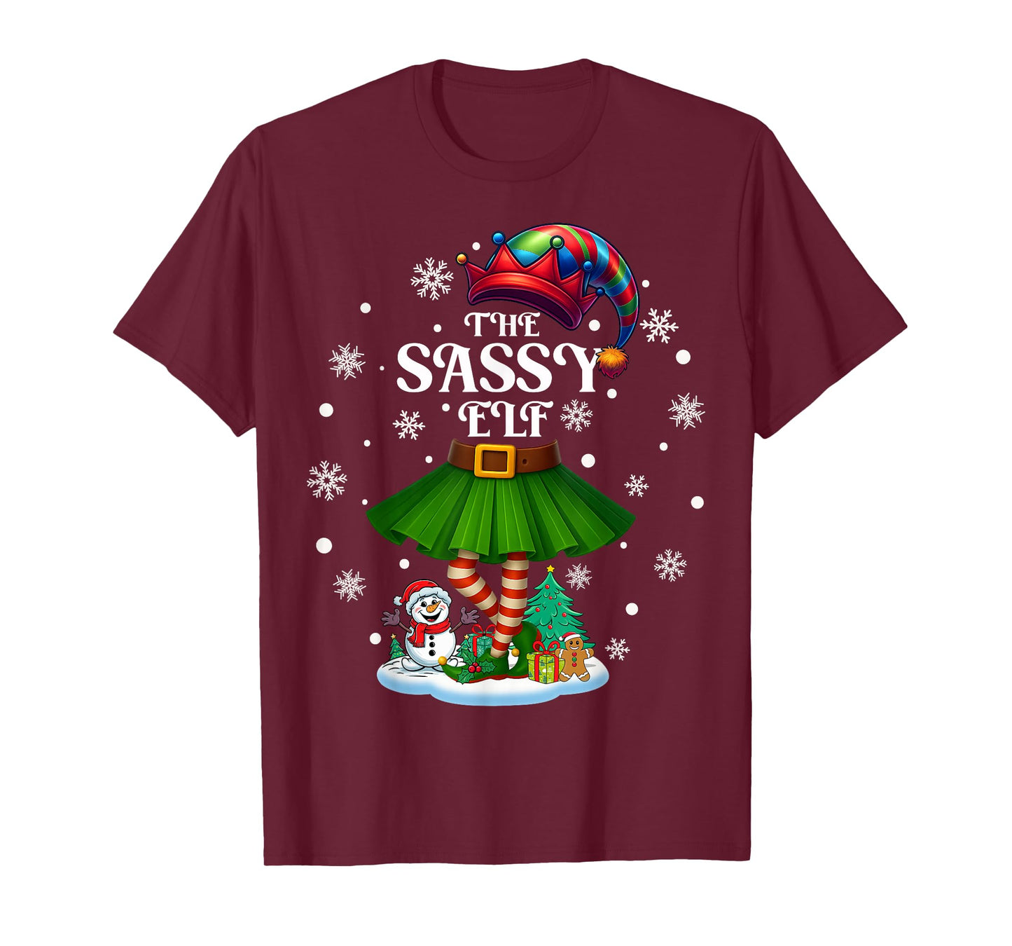 Sassy Elf Squad Xmas Women Girls Mom Christmas Family T-Shirt