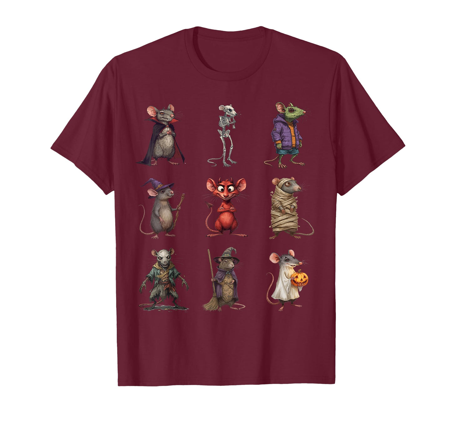 Rat Spooky Witch Boo Zombie Rat Halloween Boys and Girls T-Shirt