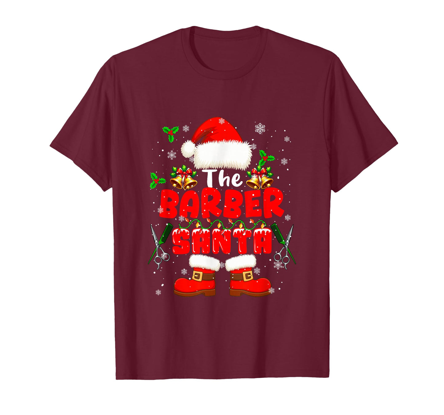 The Barber Santa Christmas Colorful Costume Job Team T-Shirt