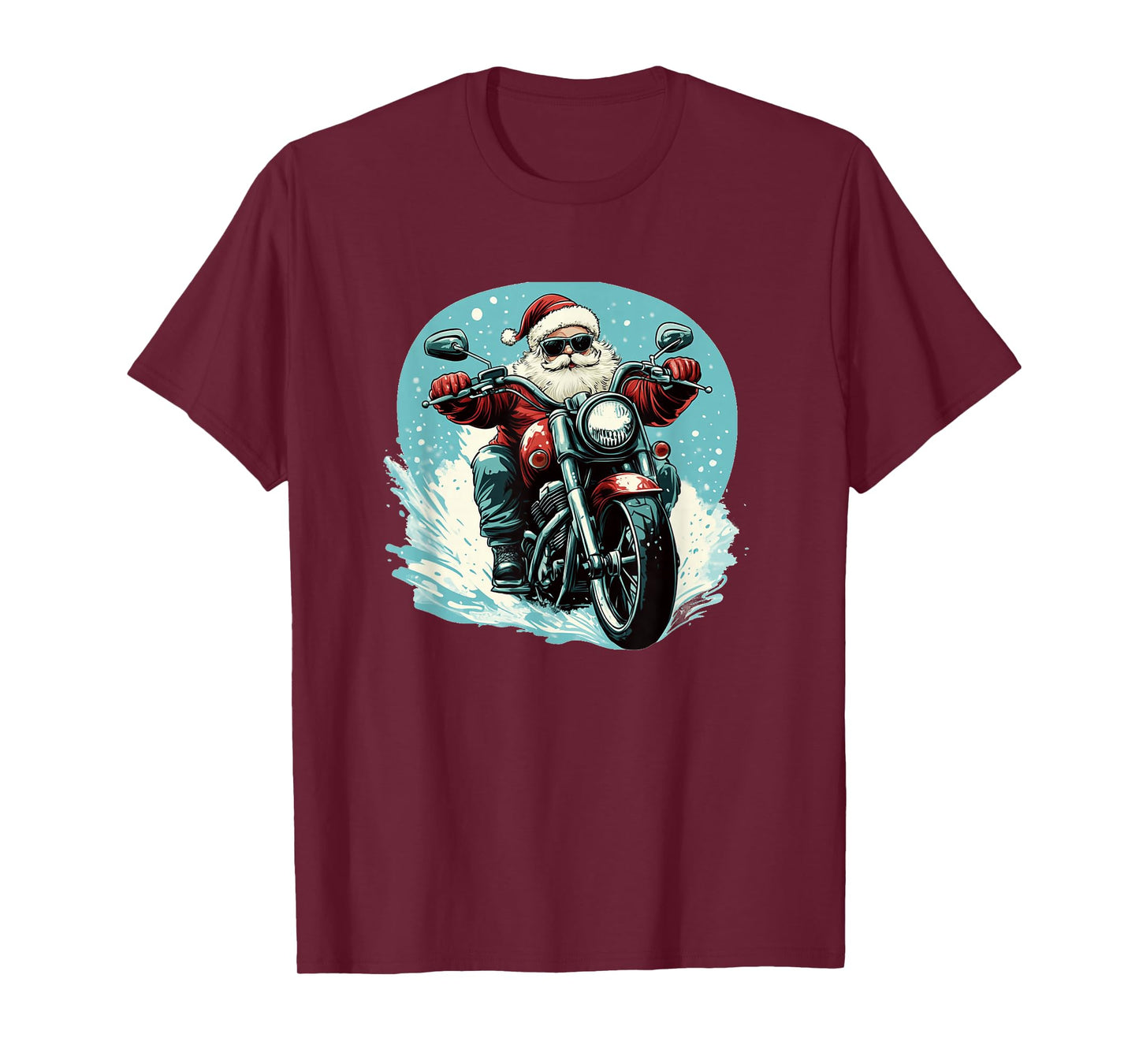 Funny Santa and His Motorcycle for Rock Fans T-Shirt