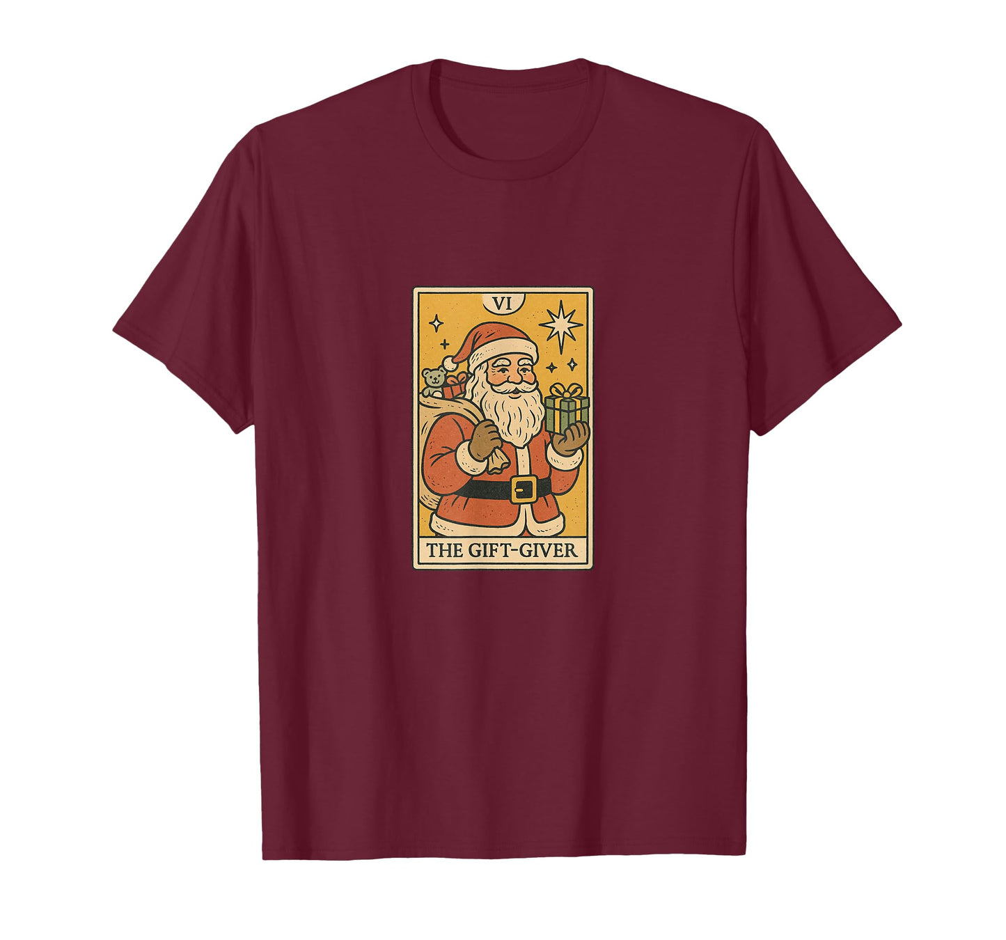 The Gift Giver Santa Claus Tarot Card Christmas Design T-Shirt