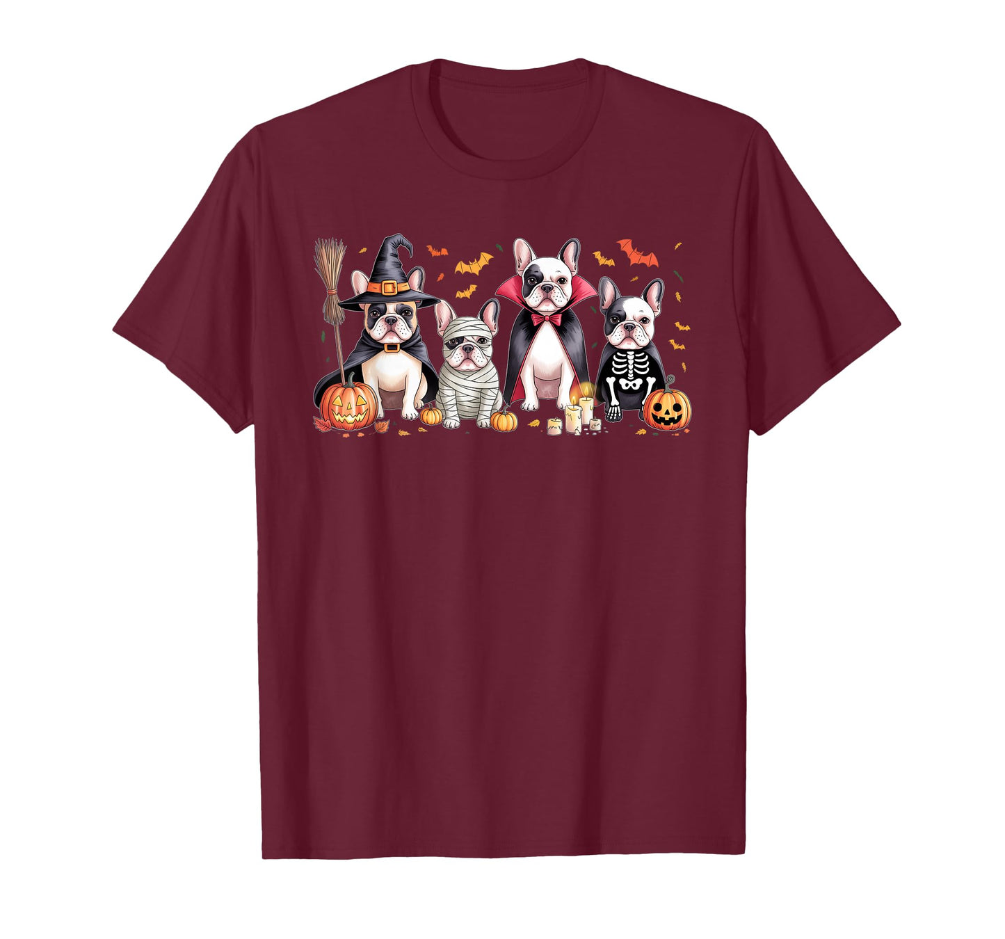 Funny French Bulldog Halloween Party Dogs Trick or Treat T-Shirt