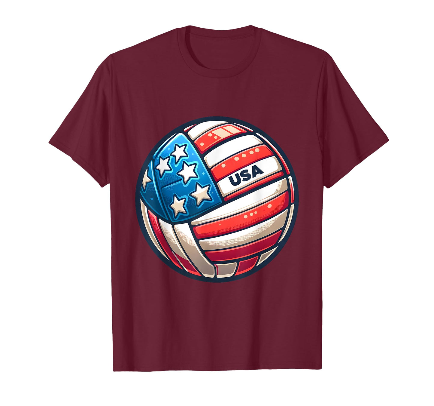 Volleyball Support Team Flag USA Beach American Men Women Kids T-Shirt
