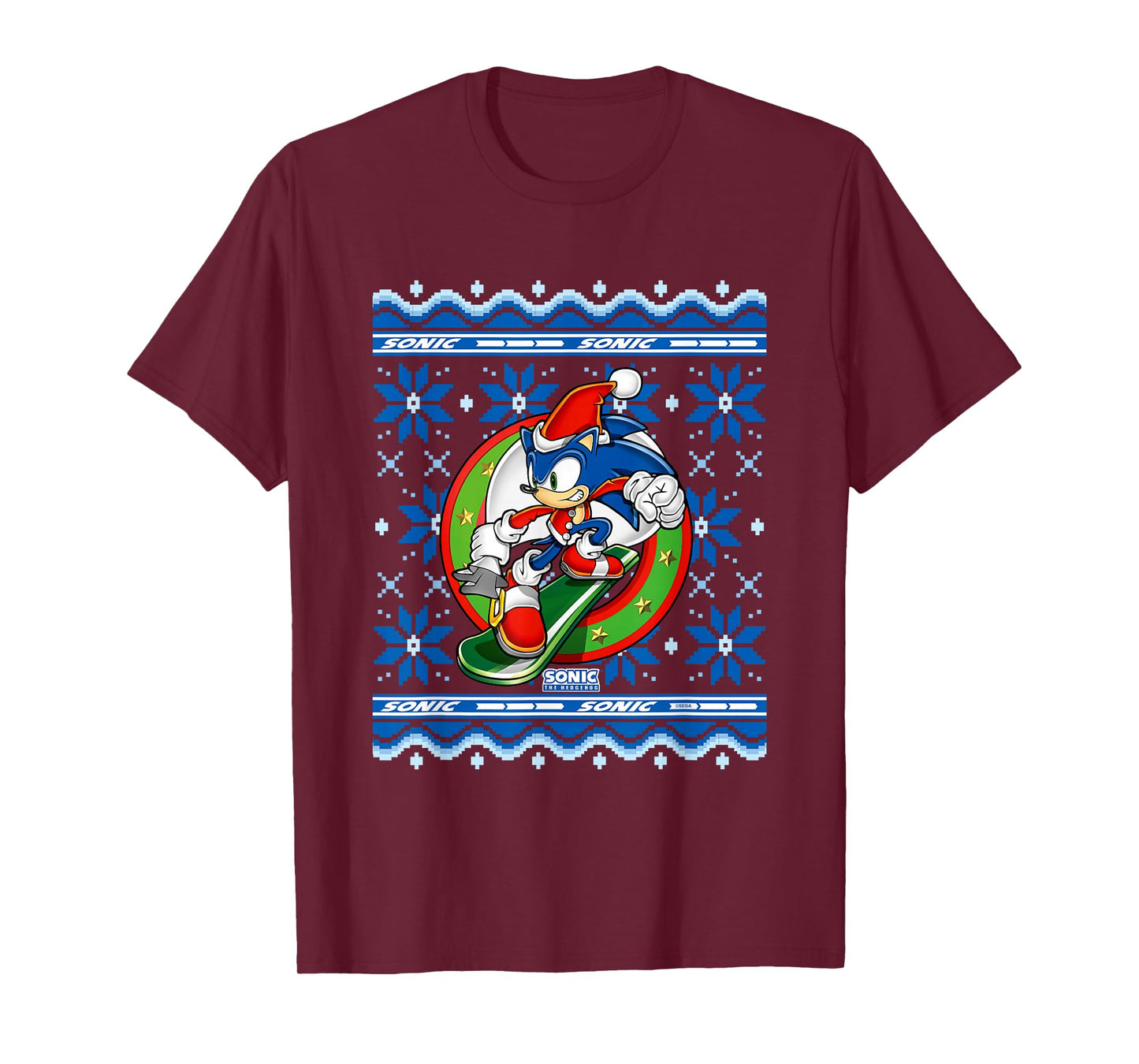 Sonic The Hedgehog Christmas Shredding Sonic Ugly Sweater T-Shirt