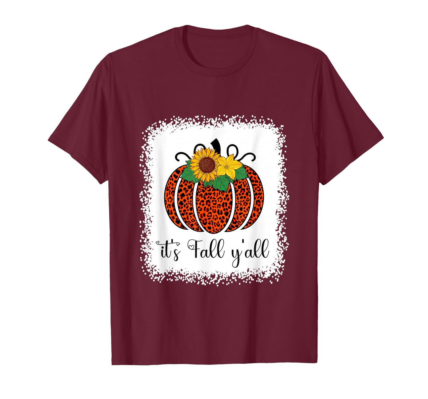 It's Fall Y'all Pumpkin Leopard Print Thanksgiving Halloween T-Shirt