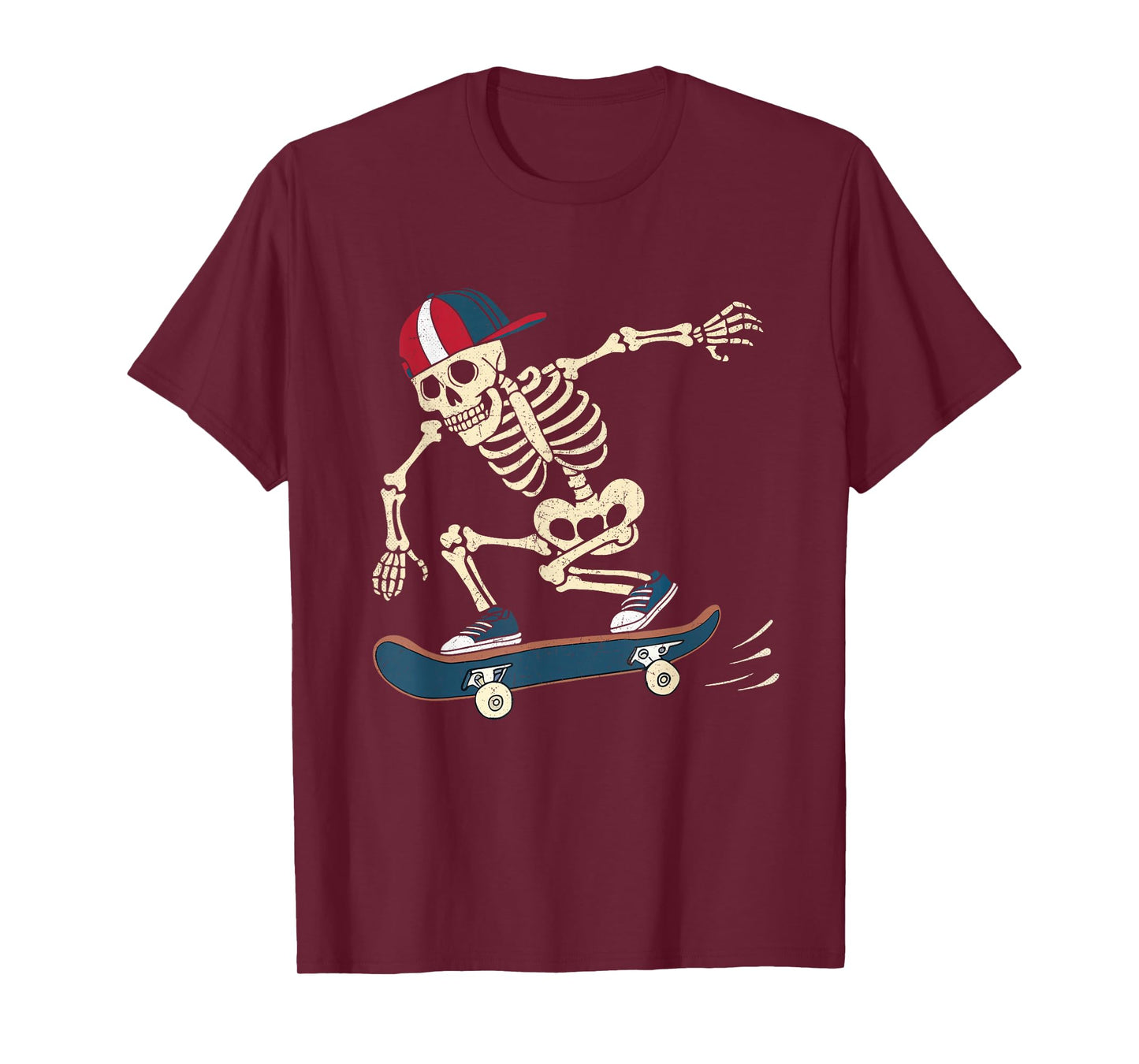 Skateboard Skeleton Halloween Skateboarding Skater Mens Boys T-Shirt