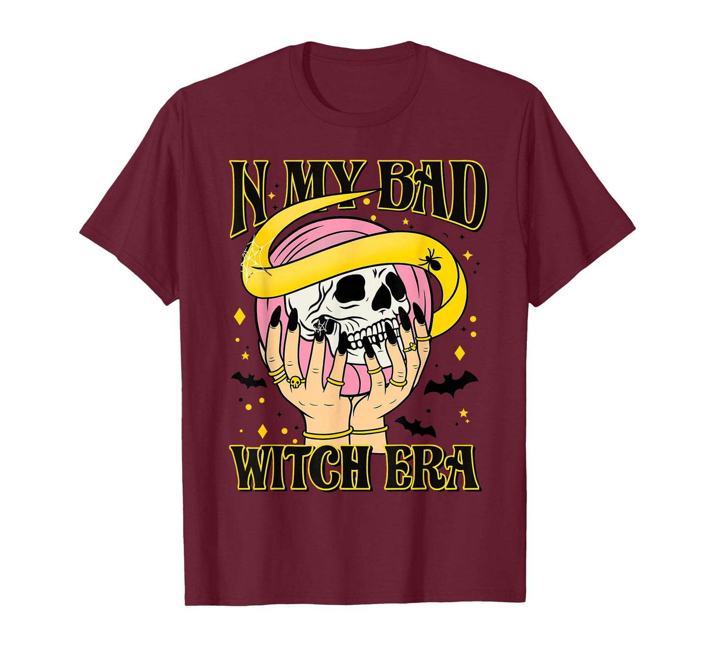 in My Bad Witch Era Skull Snake Gothic Aesthetic Halloween T-Shirt