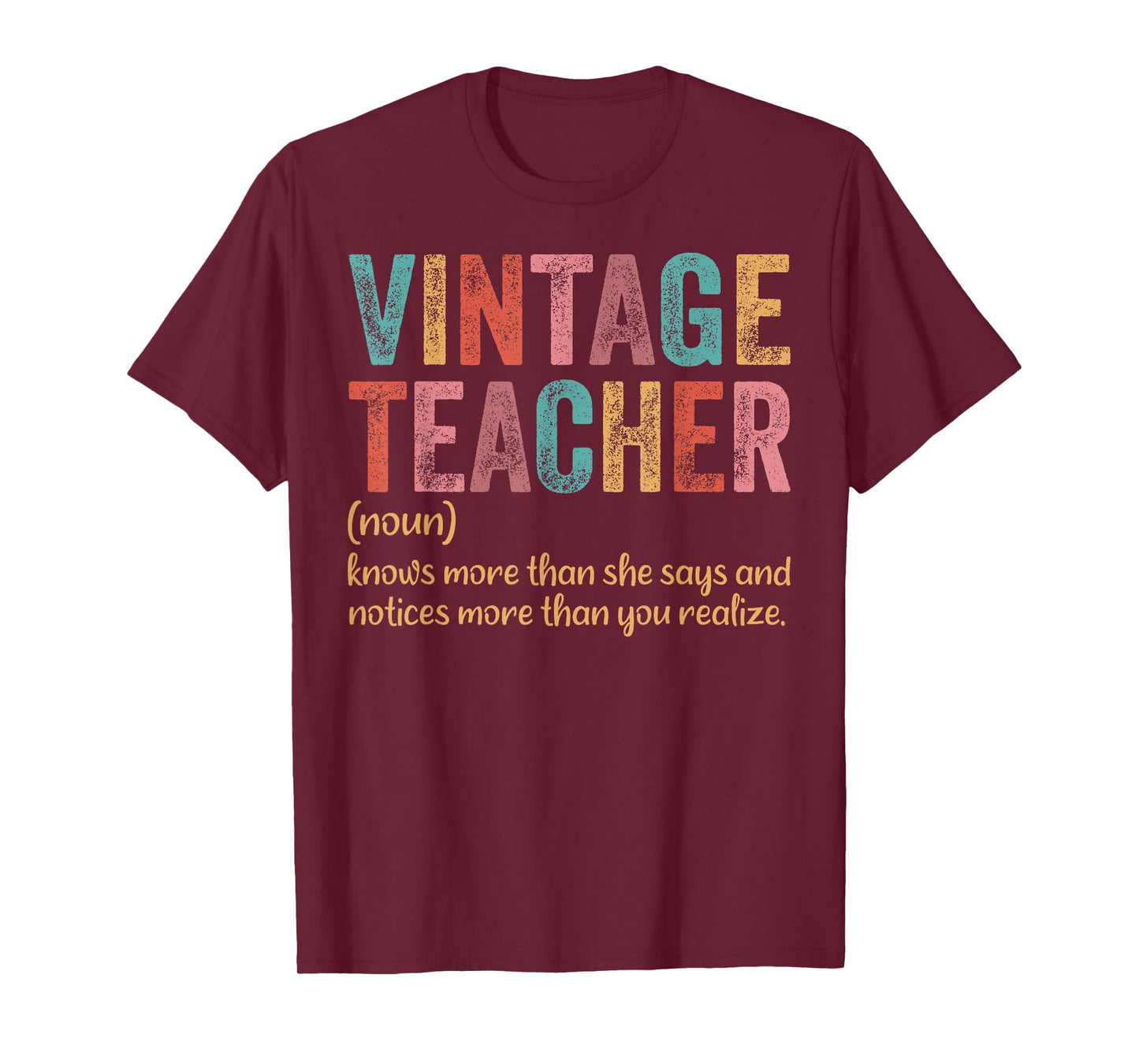 Vintage Teacher Knows More Than She Says Outfit Definition T-Shirt