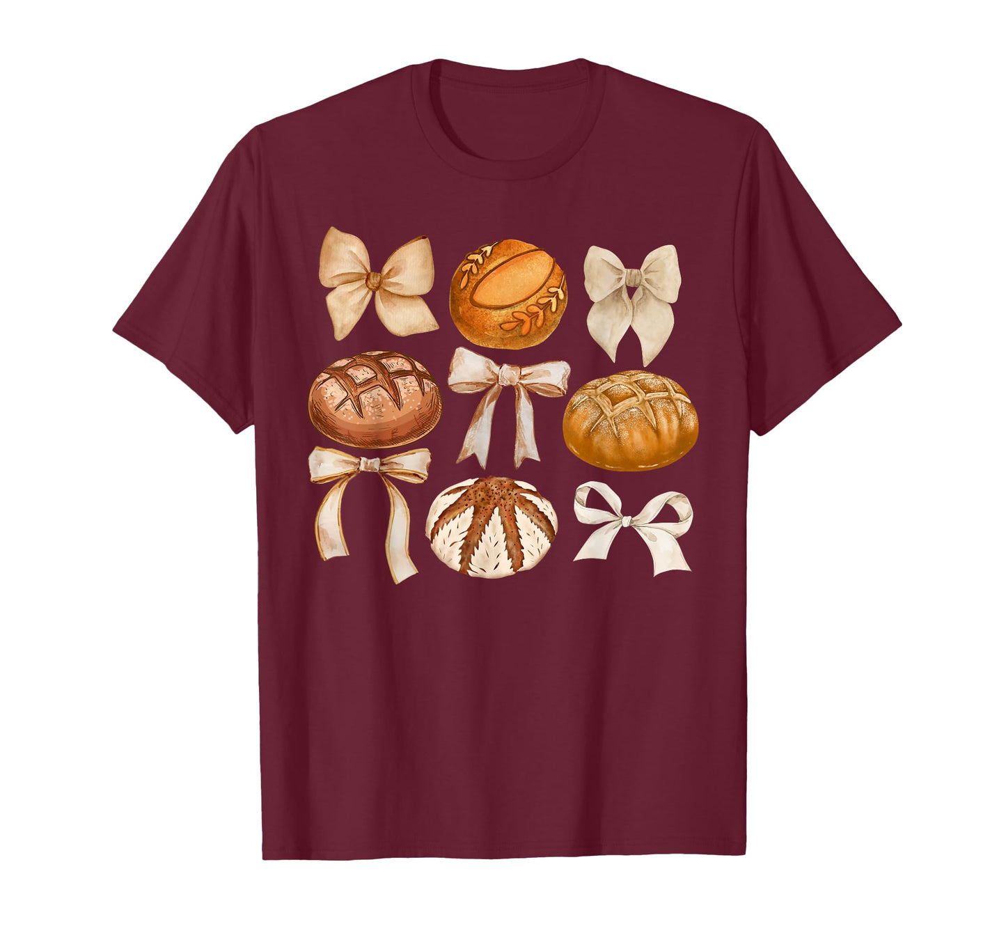 Vintage Coquette Bow Sourdough Bread Baking Baker Girl Mom T-Shirt