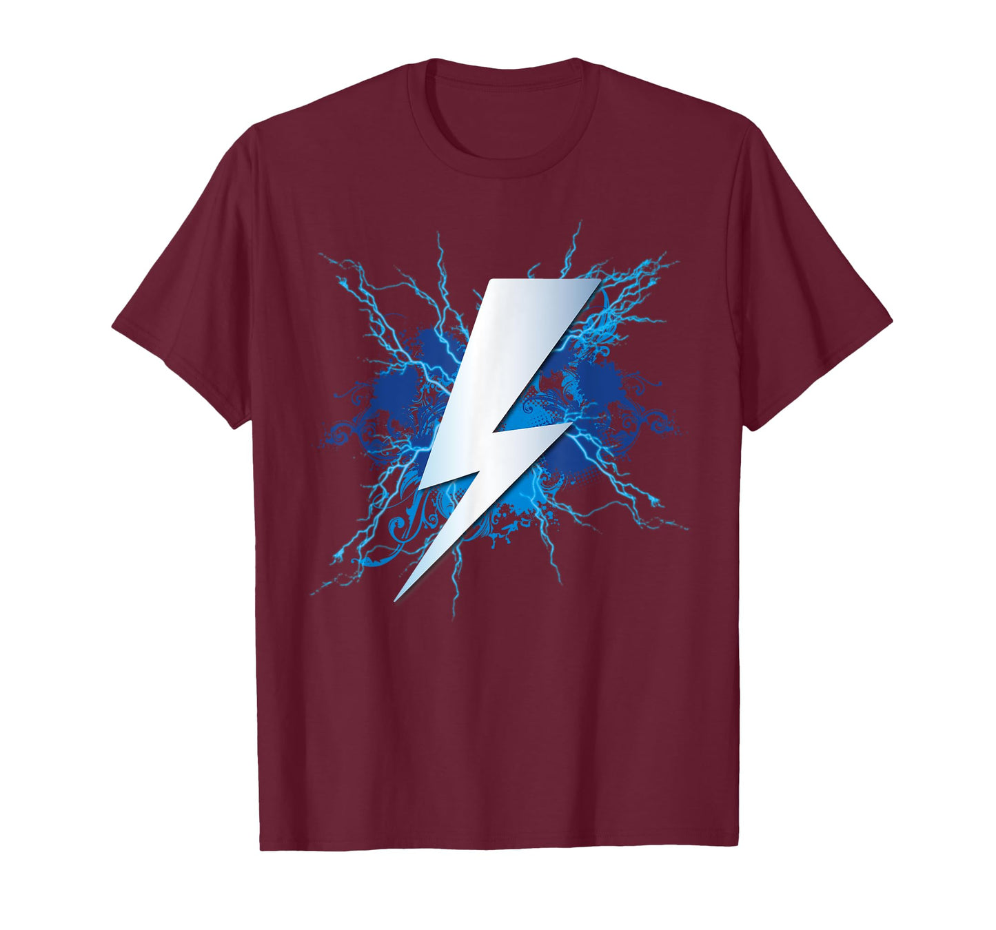 Lightning Graphic and Thunderbolt Design | Blue T-Shirt