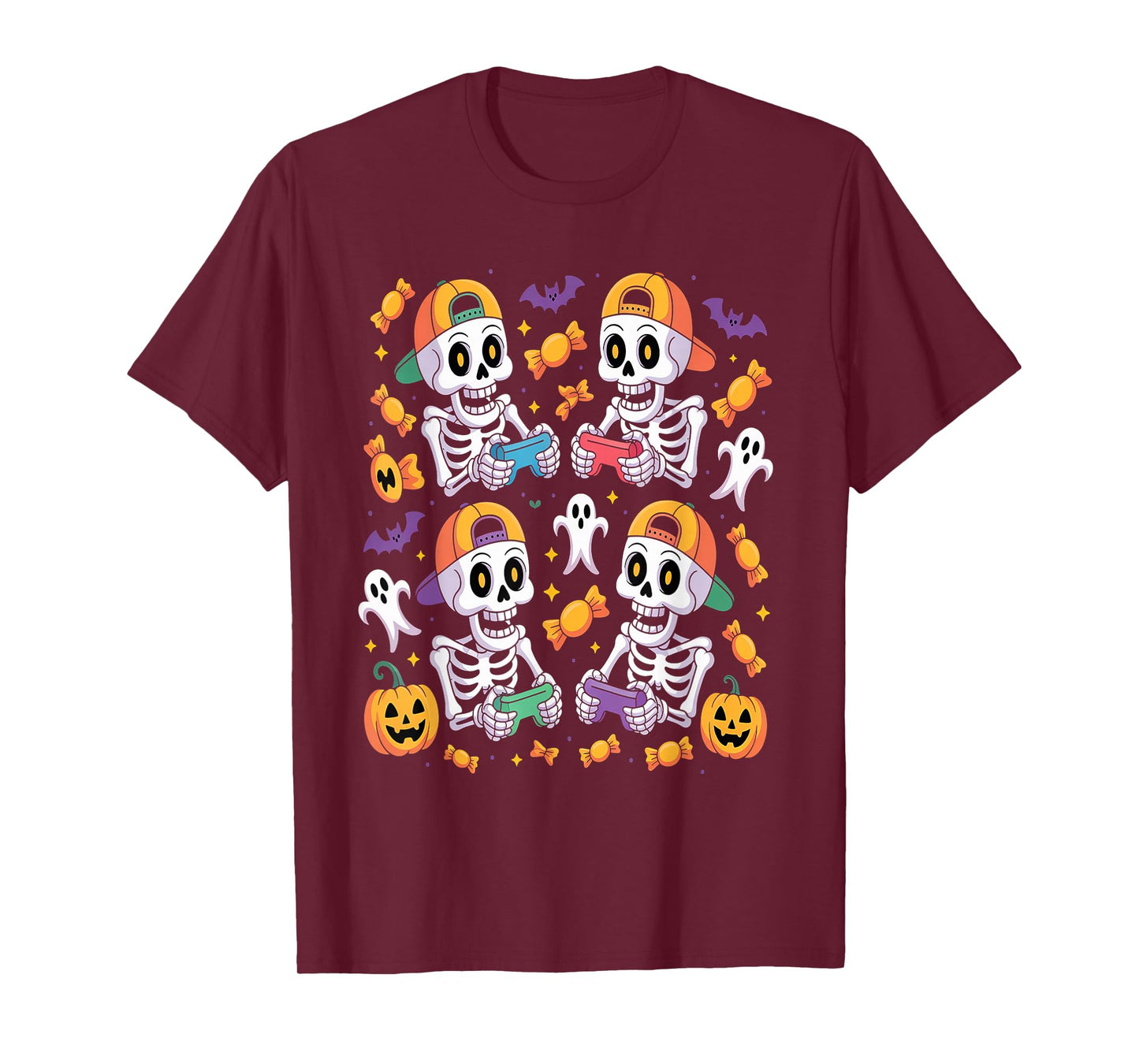 Skeleton Gamer - Halloween Video Games Spooky Controller T-Shirt