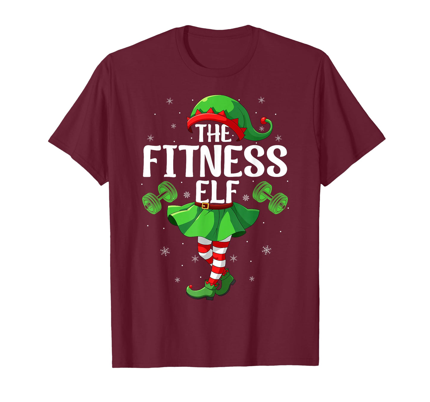 Fitness Elf Christmas Girls Women Elf Squad Xmas Family T-Shirt