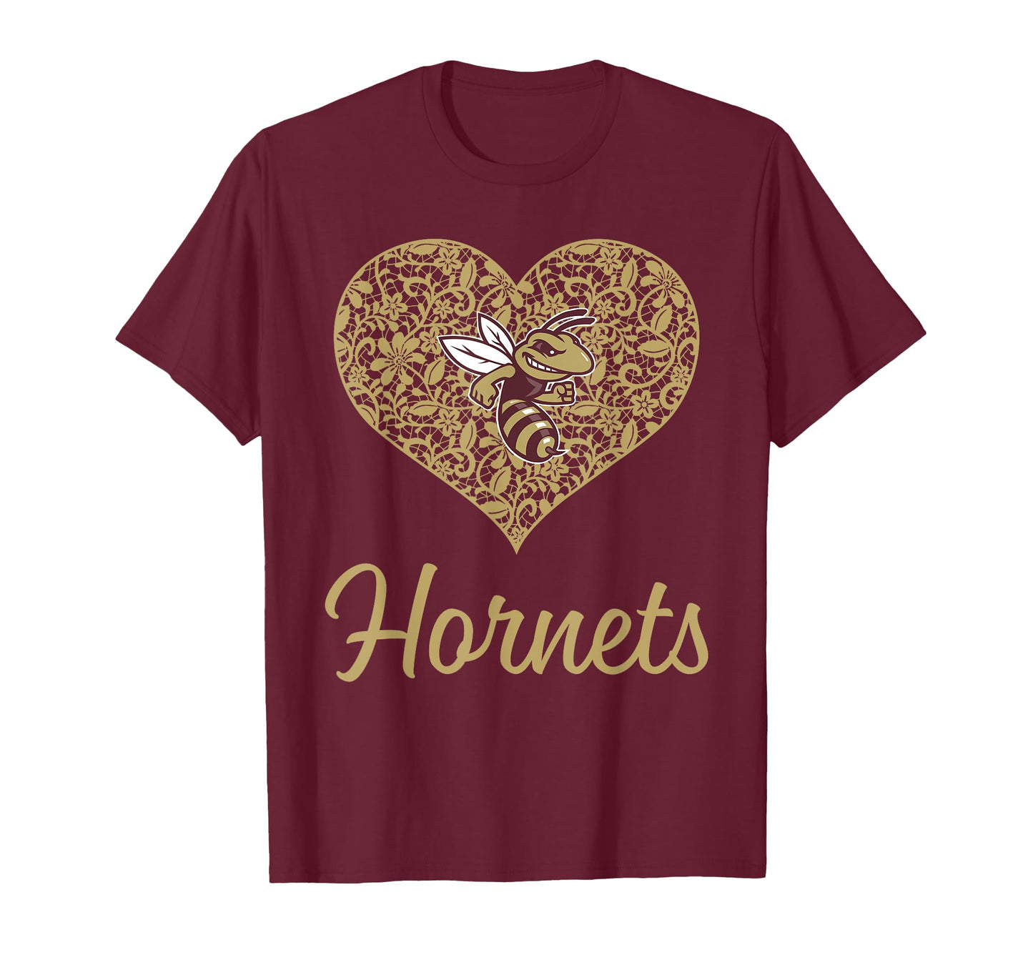 Licking Heights Hornets Logo Lace Heart HS T-Shirt